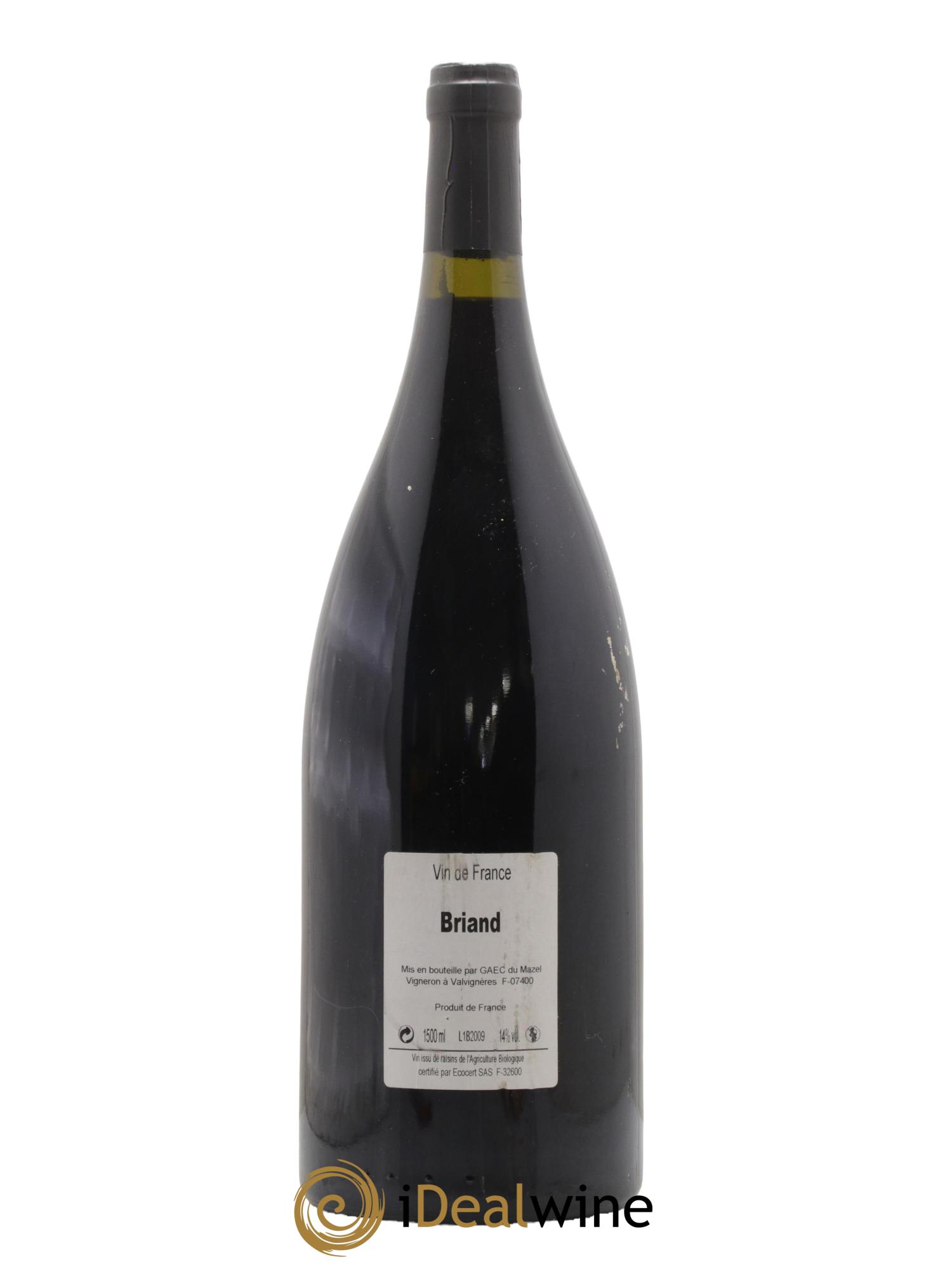 Vin de France cuvée Briand le Mazel 2009 - Lot de 1 magnum - 1