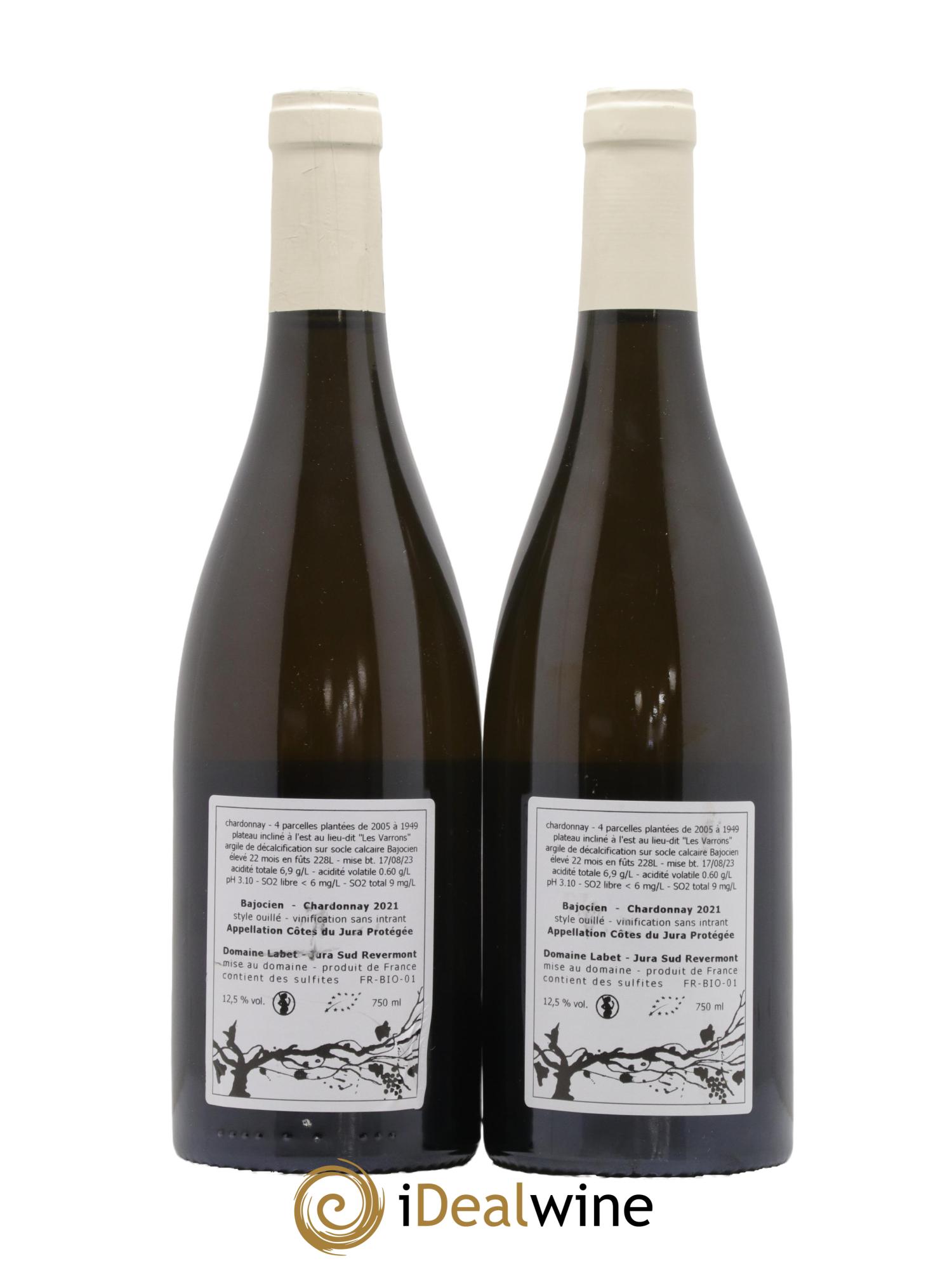 Côtes du Jura Chardonnay Bajocien Romain - Julien - Charline Labet 2021 - Lot de 2 bouteilles - 1