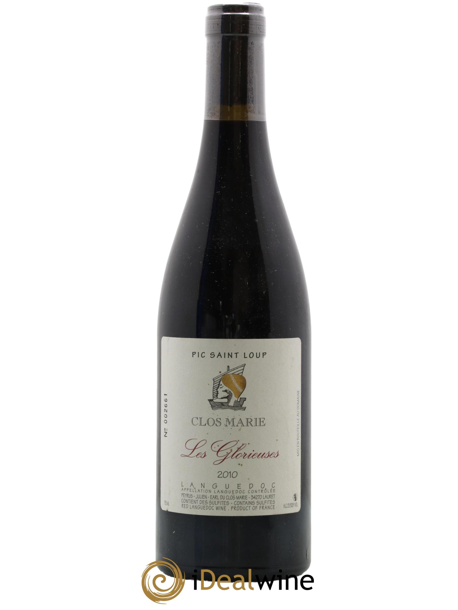 Pic Saint-Loup Clos Marie Les Glorieuses Christophe Peyrus et Françoise Julien 2010 - Lot de 1 bouteille - 0