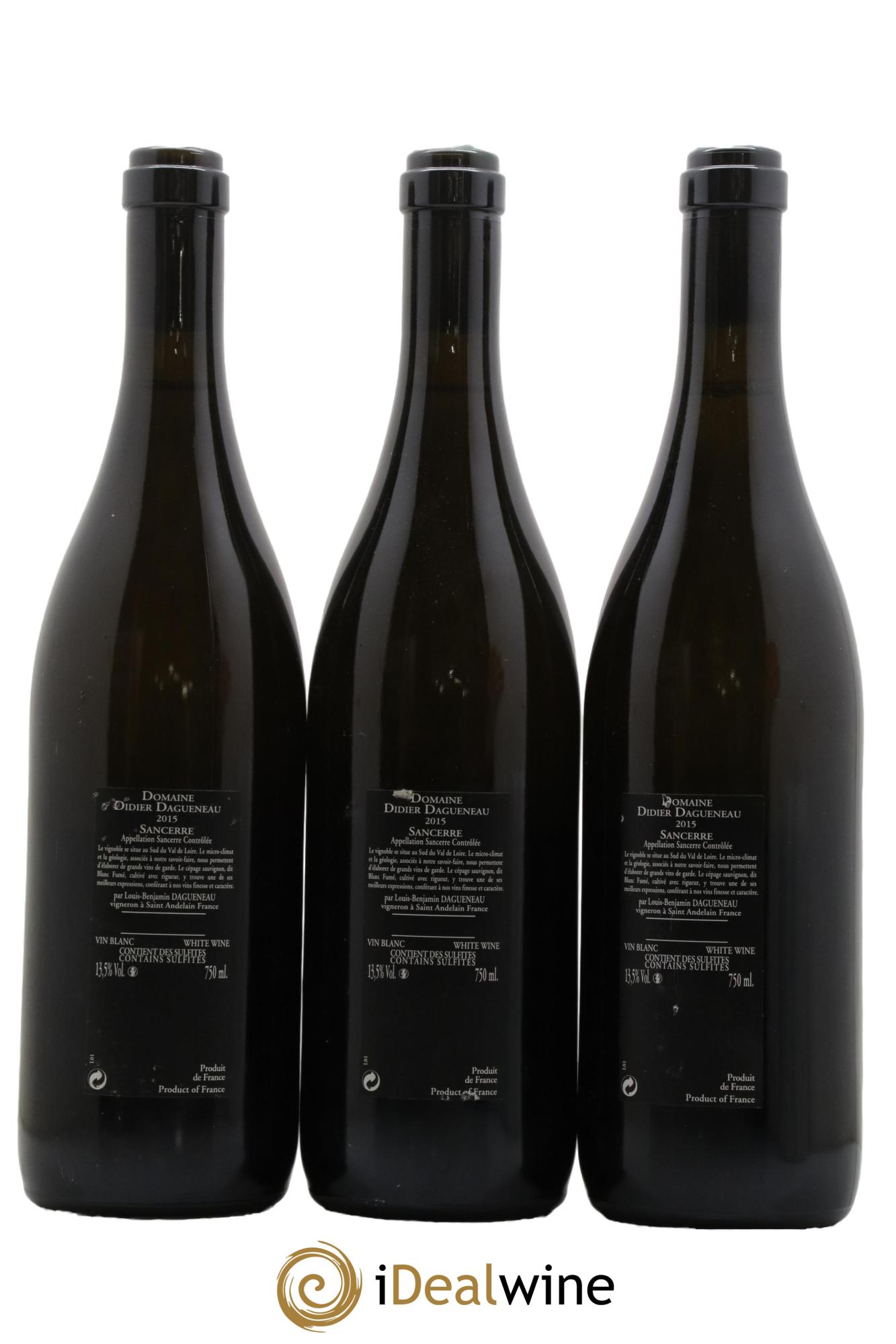 Sancerre Le Mont Damné Chavignol Dagueneau (Domaine Didier - Louis-Benjamin) 2015 - Posten von 3 Flaschen - 1