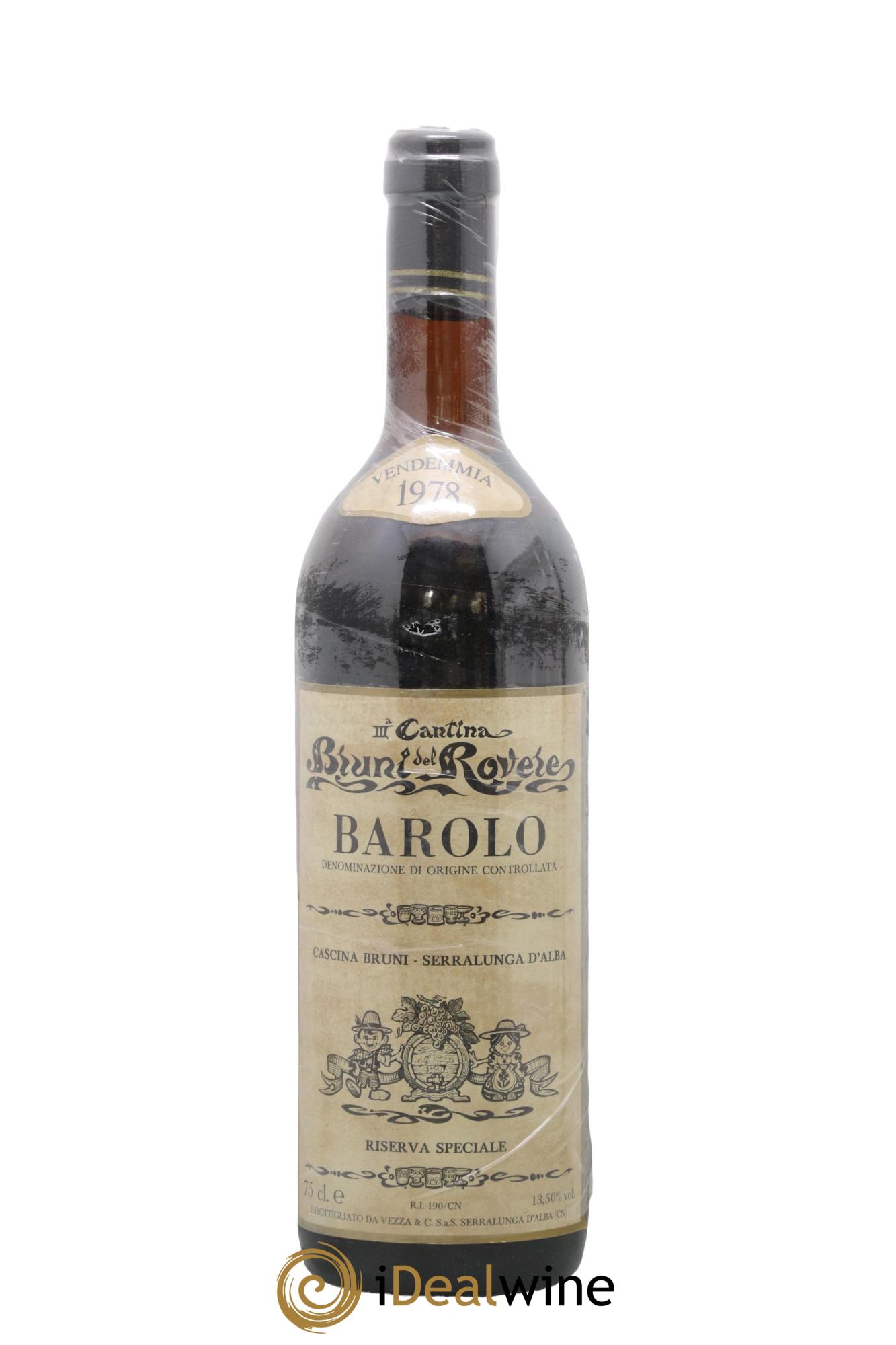 Barolo Riserva Speciale Cantina Bruni Del Rovere 1978 - Posten von 1 Flasche - 0