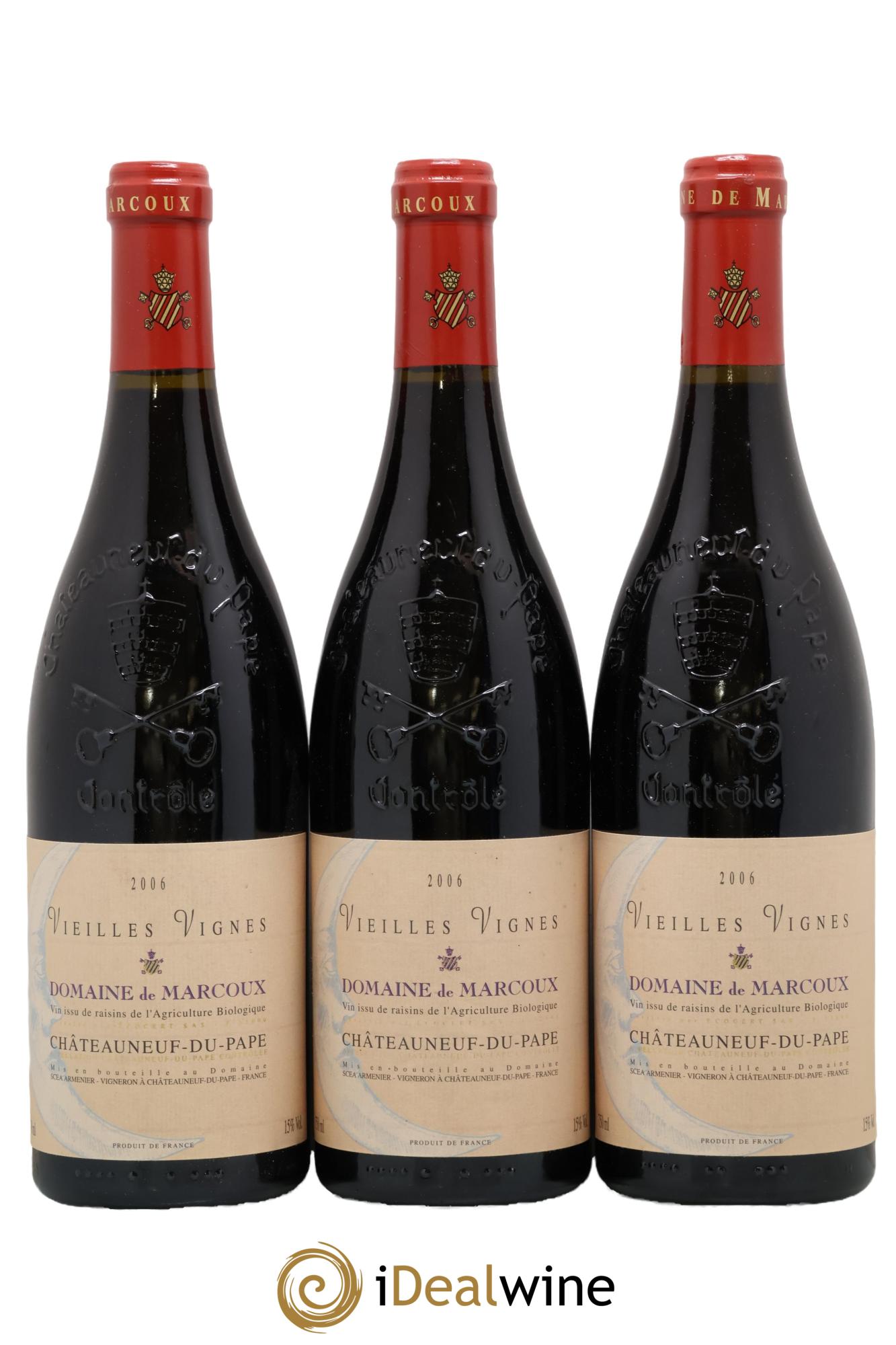 Châteauneuf-du-Pape Vieilles Vignes Marcoux (Domaine de) 2006 - Lote de 3 botellas - 0