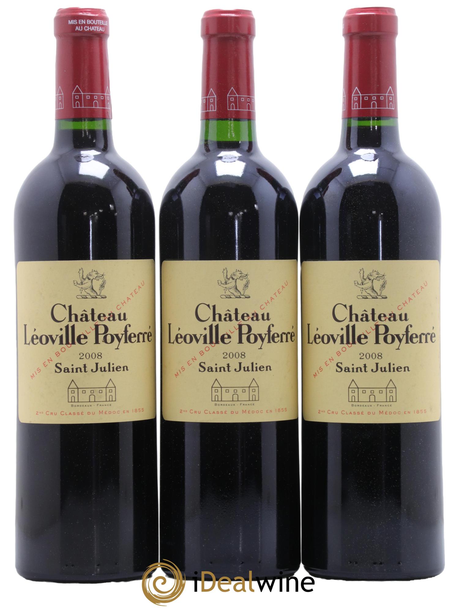 Château Léoville Poyferré 2ème Grand Cru Classé 2008 - Lot de 3 bouteilles - 0