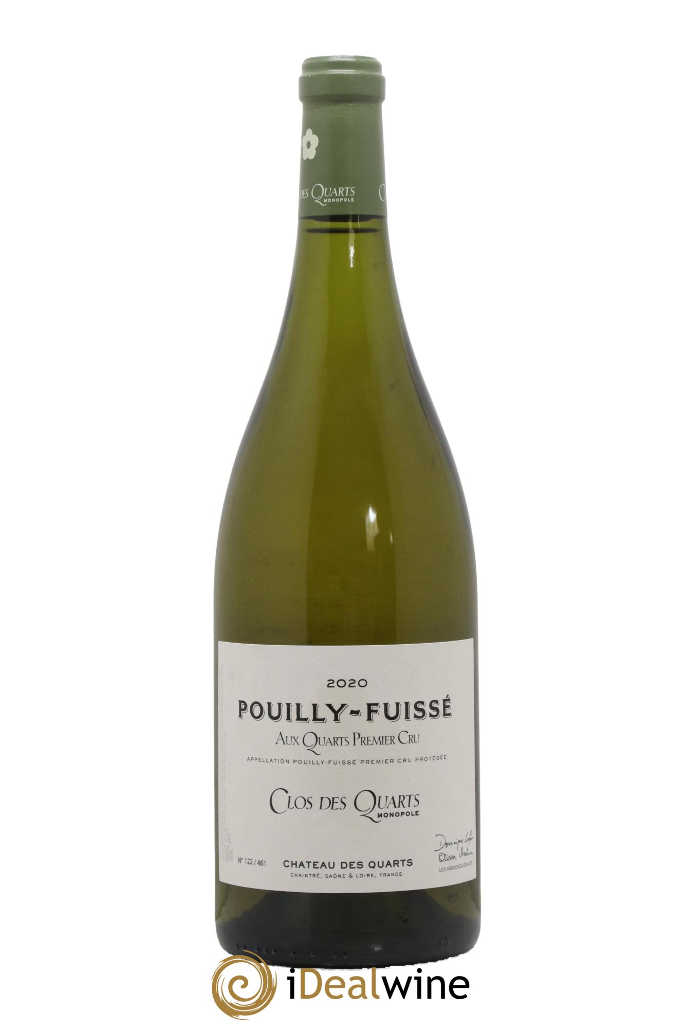 Pouilly-Fuissé 1er Cru Aux Quarts Clos des Quarts Monopole Château des Quarts 2020 - Lot de 1 magnum - 0