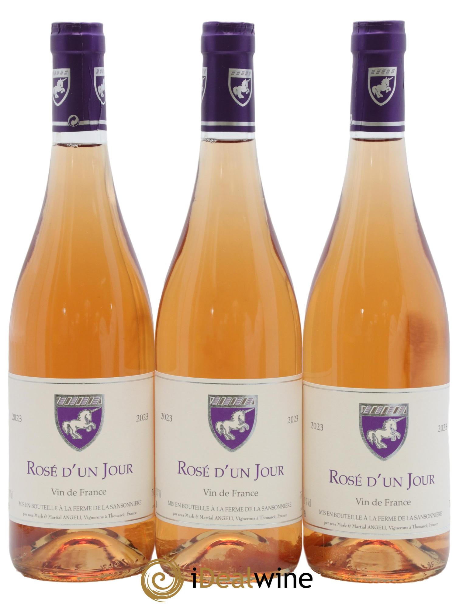 Vin de France Rosé d'un jour Mark Angeli (Domaine) - Ferme de la Sansonnière 2023 - Lot of 3 bottles - 0