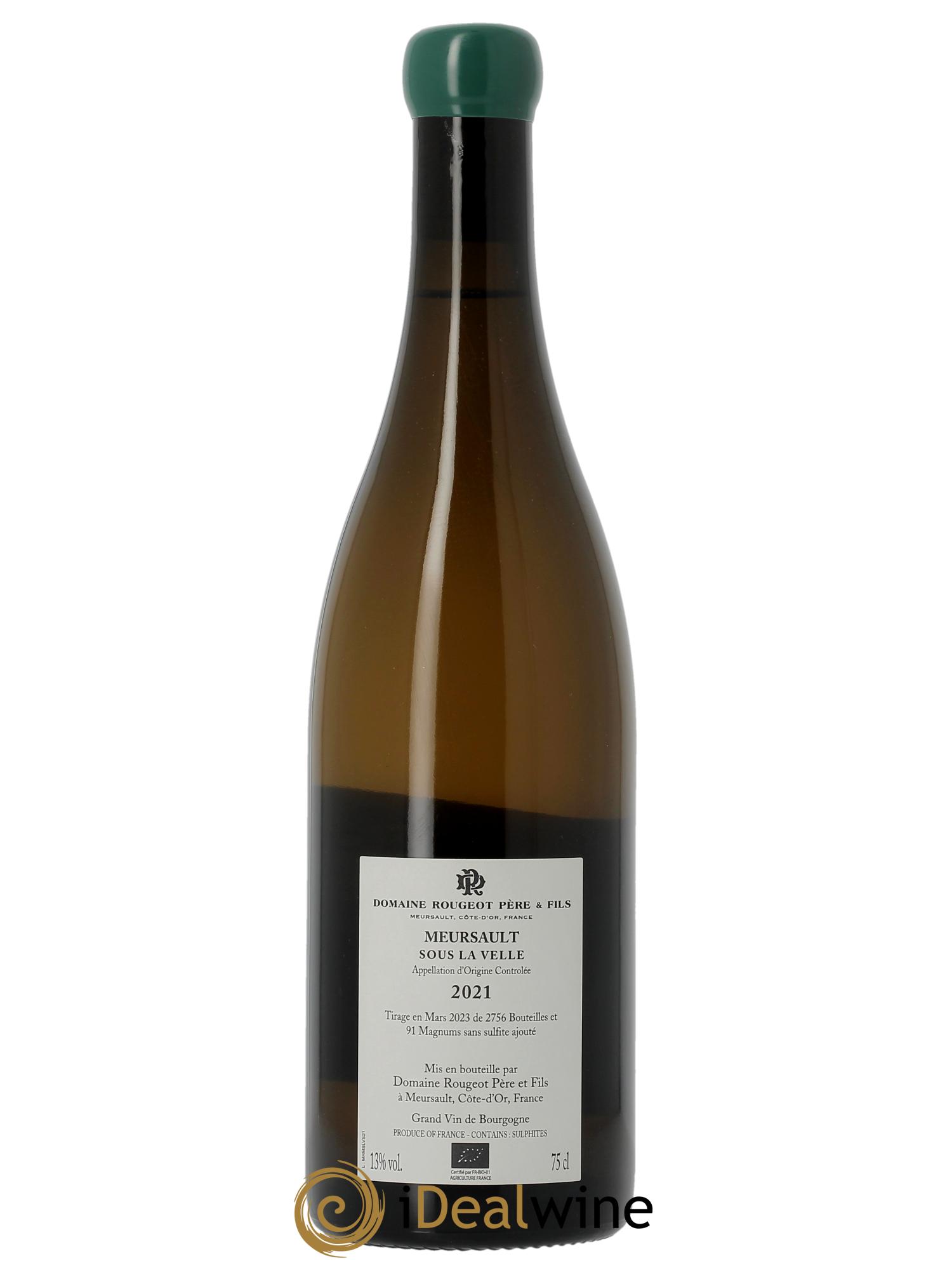 Meursault Sous la Velle Sans sulfite ajouté Rougeot Père et Fils 2021 - Lot de 1 bouteille - 1