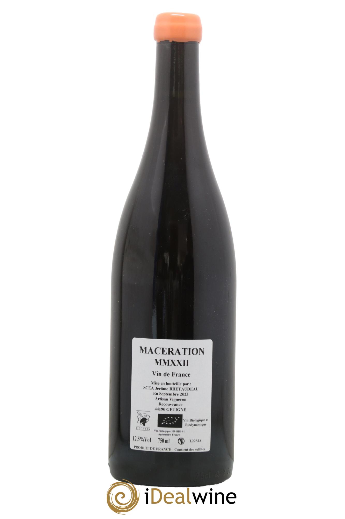 Vin de France Macération Jérôme Bretaudeau - Domaine de Bellevue 2022 - Lot de 1 bouteille - 1