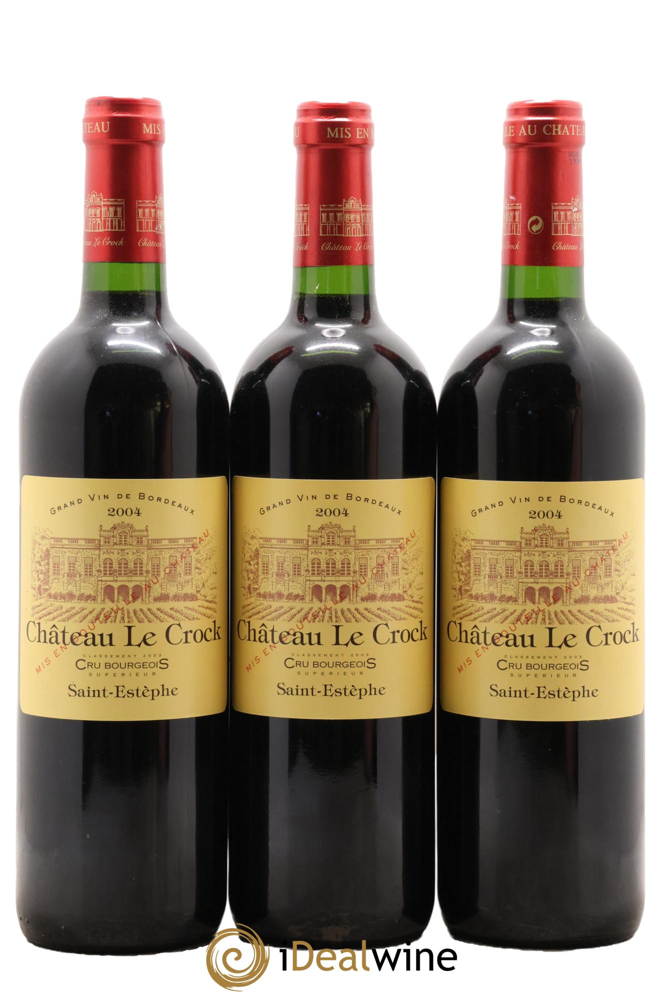 Château le Crock Cru Bourgeois 2004 - Lot de 3 bouteilles - 0