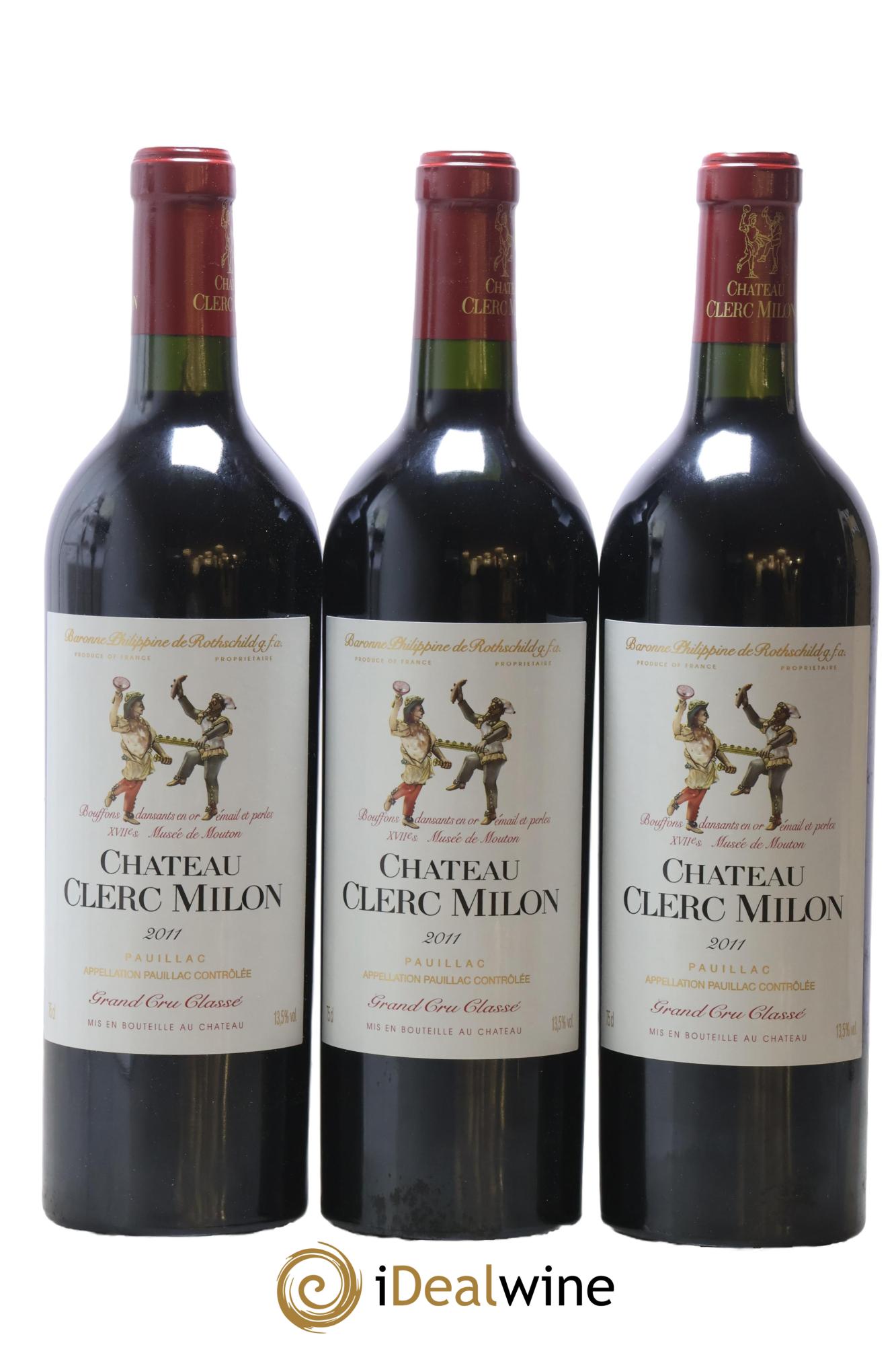 Château Clerc Milon 5ème Grand Cru Classé 2011 - Posten von 3 Flaschen - 0