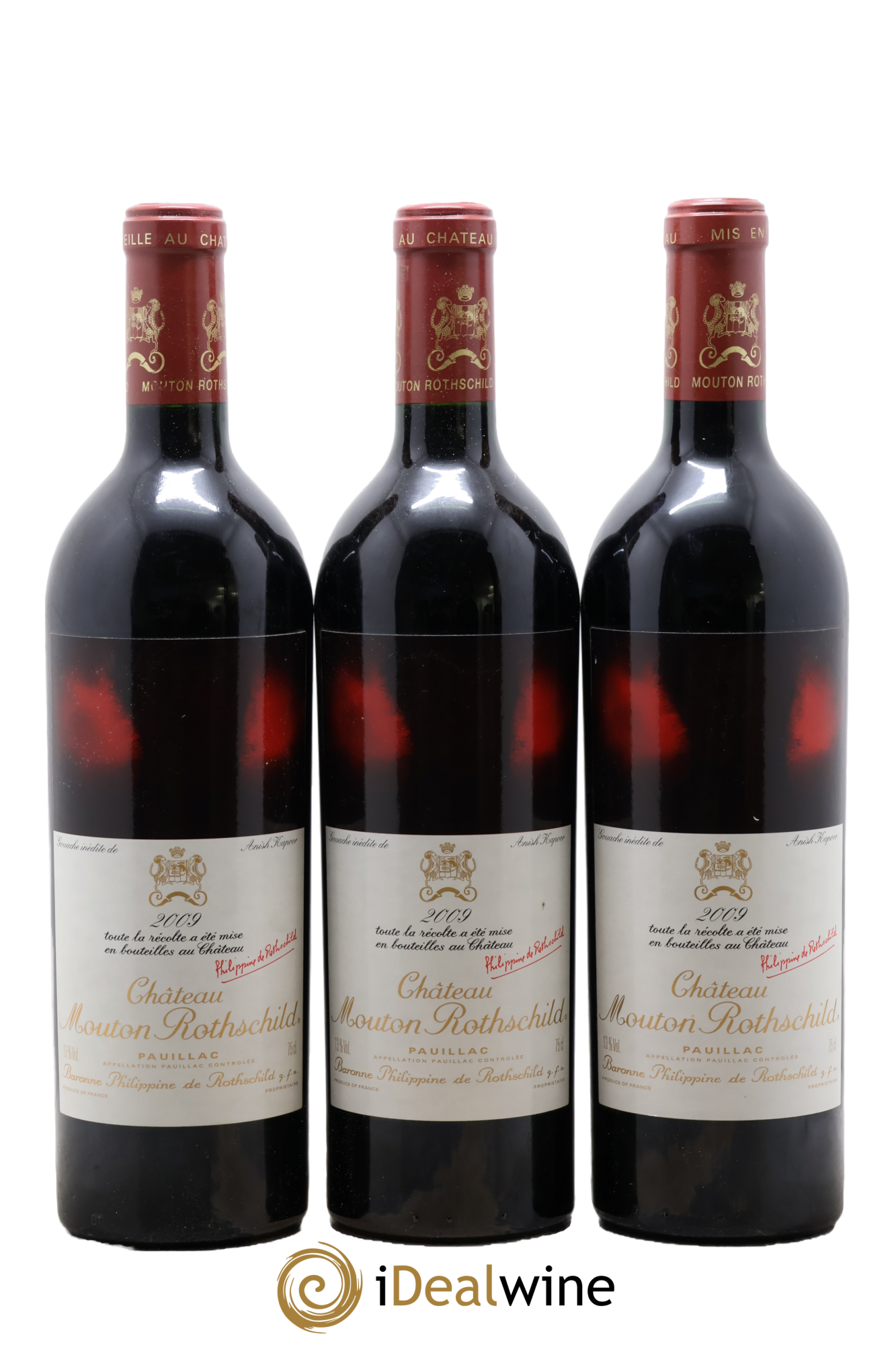 Château Mouton Rothschild 1er Grand Cru Classé 2009 - Lot de 3 bouteilles - 0