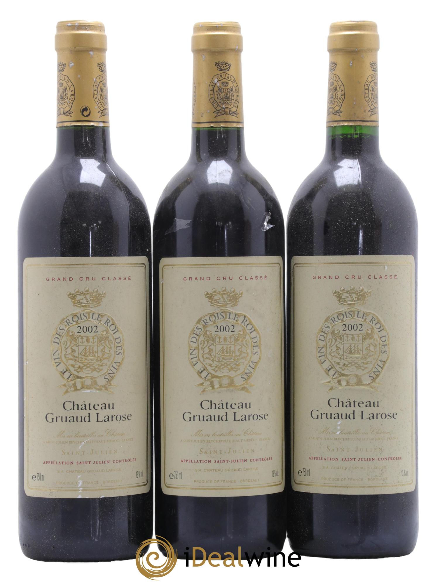 Château Gruaud Larose 2ème Grand Cru Classé 2002 - Lot de 3 bouteilles - 0