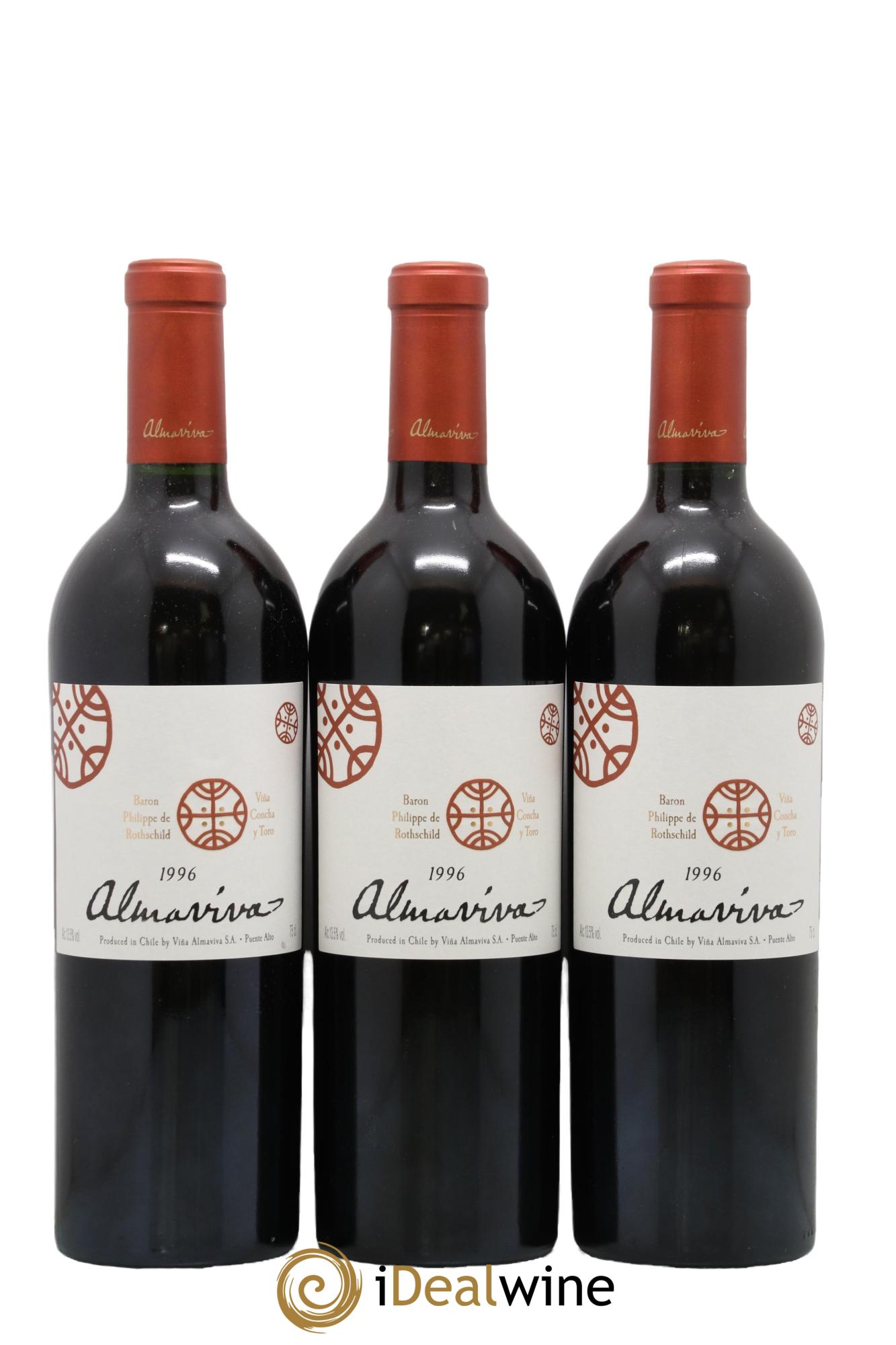 Chili Almaviva Baron P. de Rothschild Concha y Toro 1996 - Lot of 6 bottles - 2