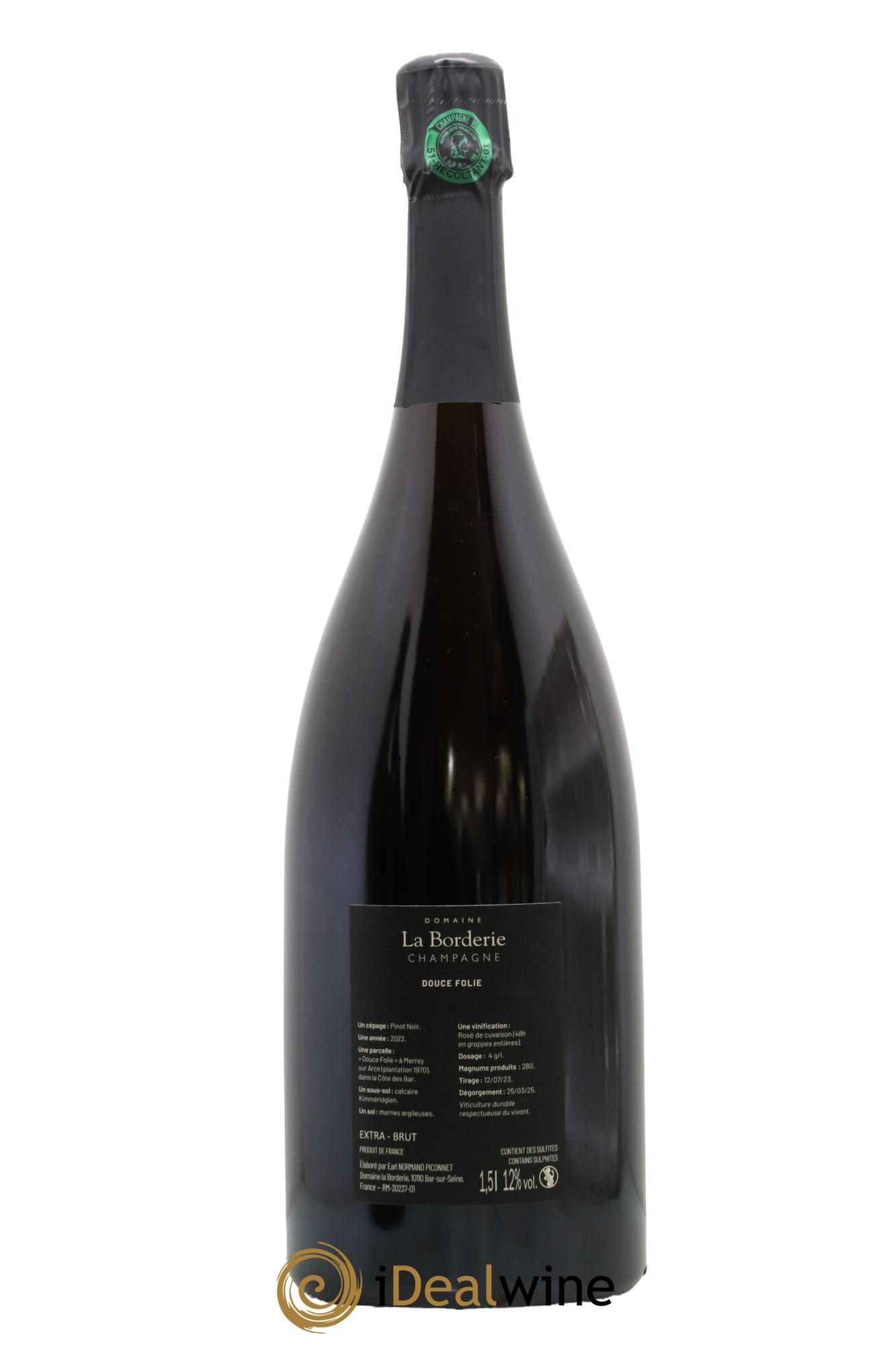 Champagne - Extra-Brut Douce Folie La Borderie 2022 - Lot de 1 magnum - 1