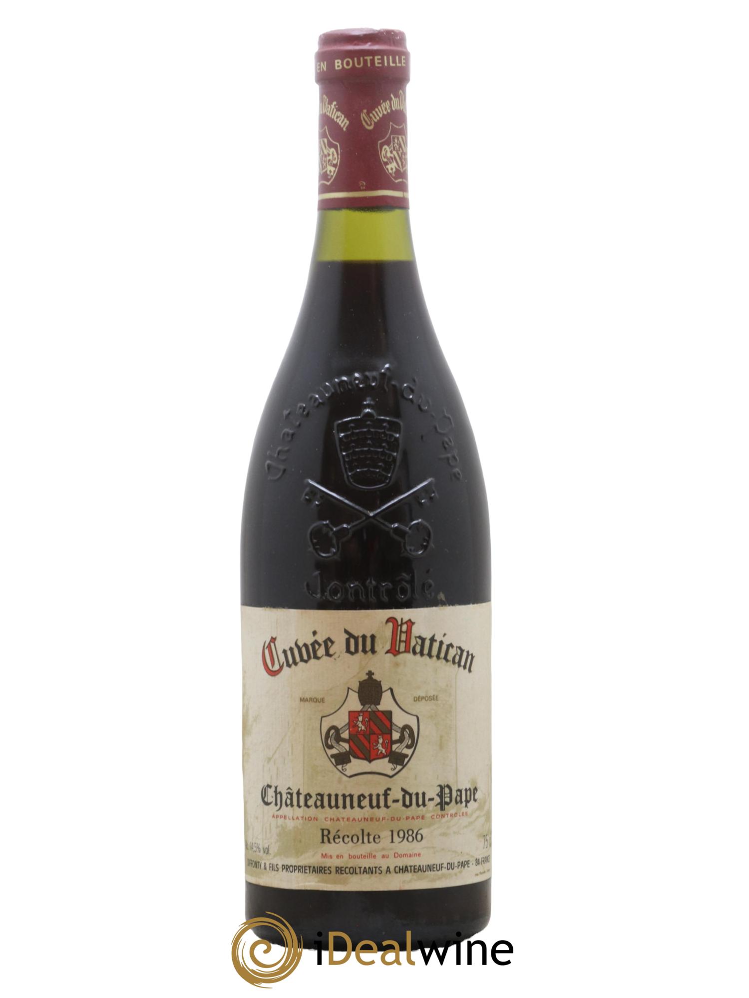 Châteauneuf-du-Pape Cuvée Du Vatican Diffonty Felicien 1986 - Lot de 1 bouteille - 0
