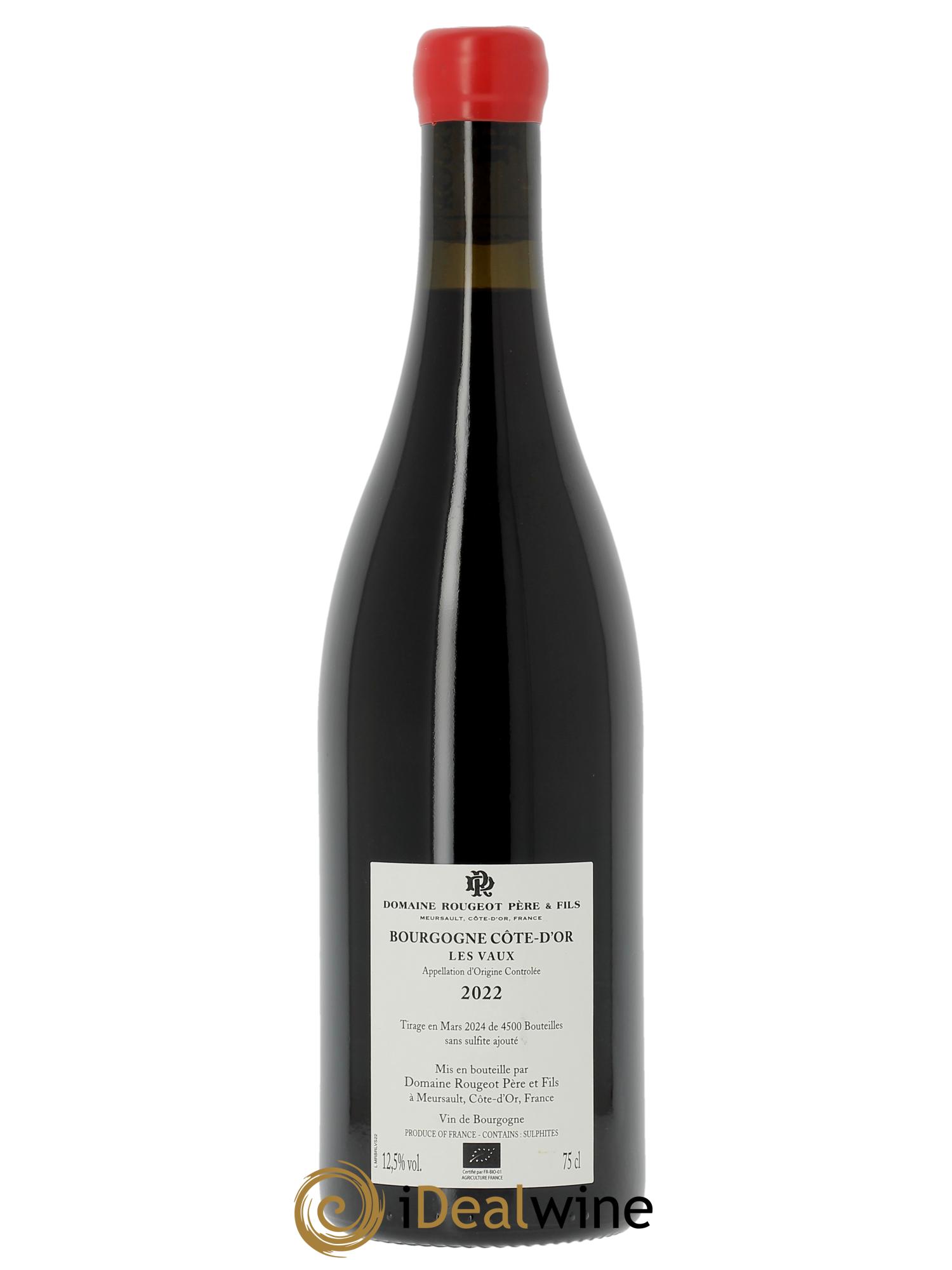 Bourgogne Côte-d'Or Les Vaux Sans sulfite ajouté Rougeot Père et Fils  2022 - Posten von 1 Flasche - 1