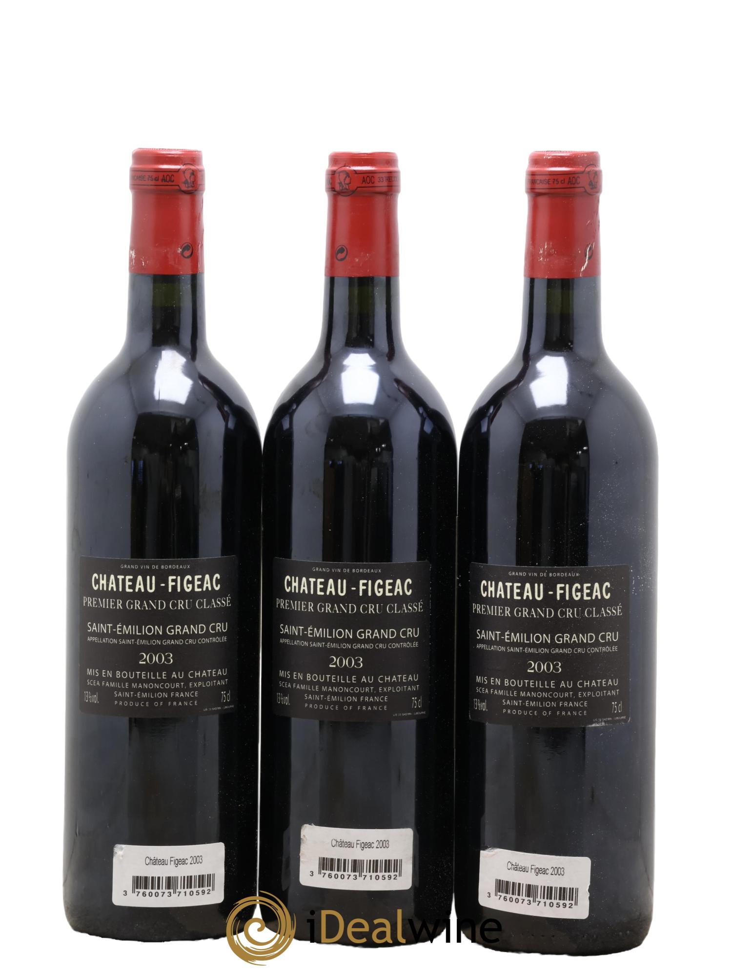 Château Figeac 1er Grand Cru Classé A 2003 - Posten von 6 Flaschen - 4