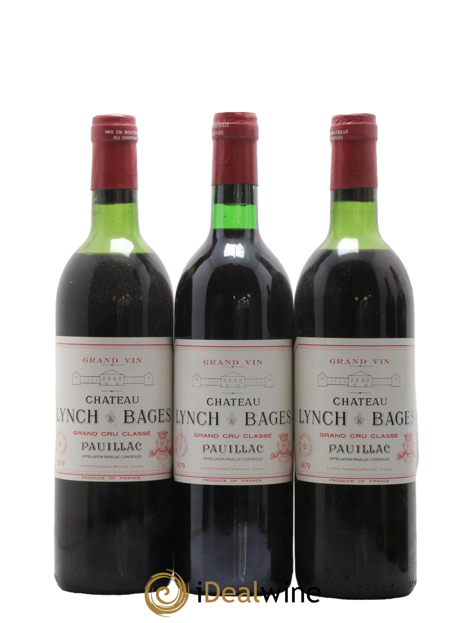 Château Lynch Bages 5ème Grand Cru Classé 1979 - Lot de 3 bouteilles - 0