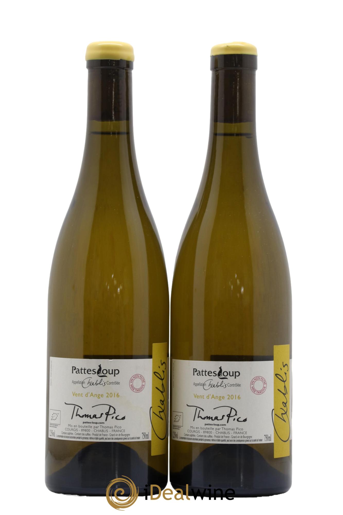 Chablis Vent d'Ange Pattes Loup (Domaine) Mise Tardive 2016 - Posten von 2 Flaschen - 1