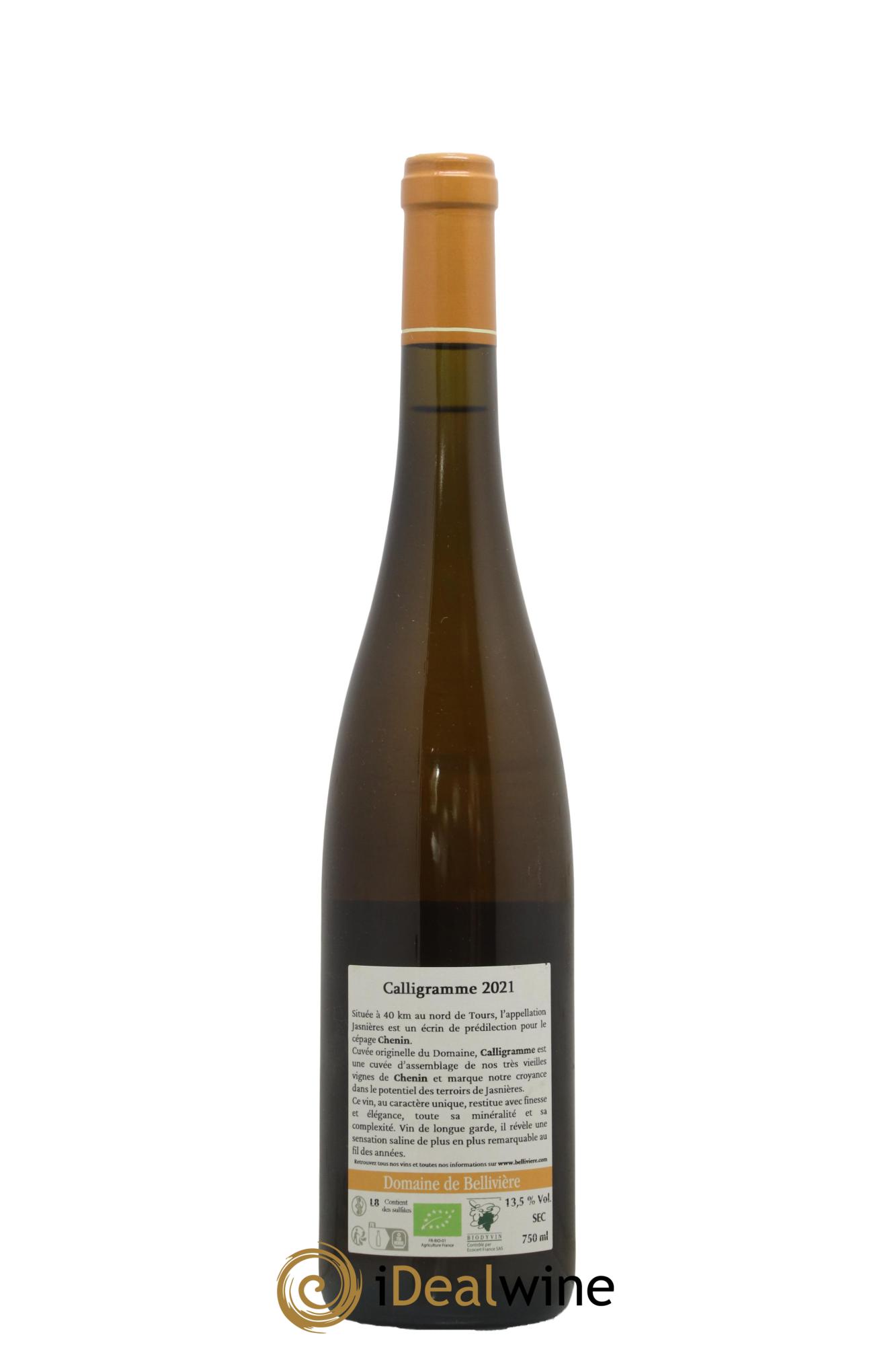 Jasnières Calligramme Domaine de Bellivière 2021 - Lot de 1 bouteille - 1