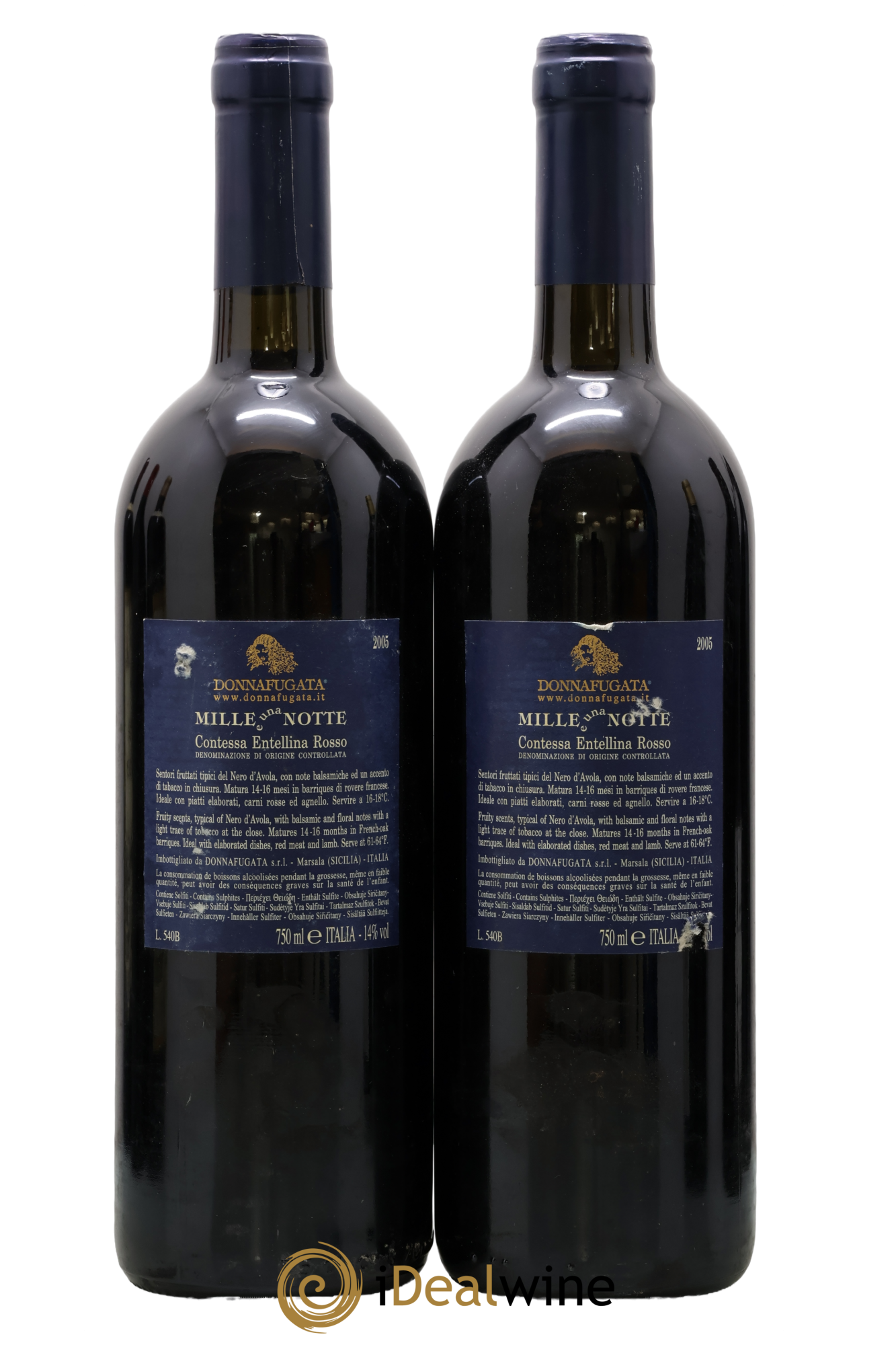 Italie Contessa Entellina rosso Mille E Una Notte Donnafugata 2005 - Lotto di 2 bottiglie - 1