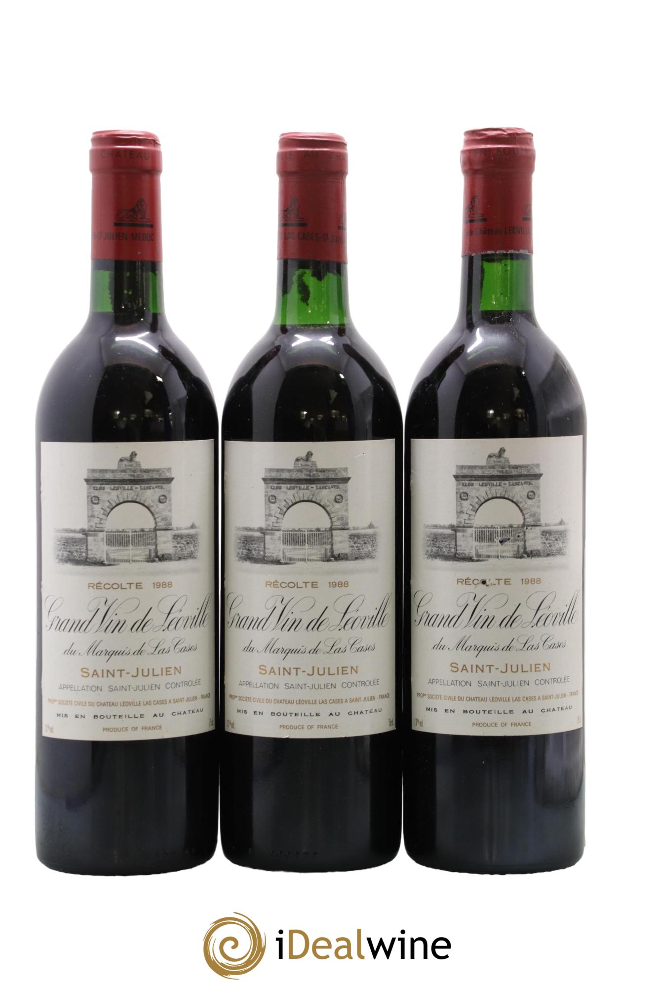 Château Léoville Las Cases 2ème Grand Cru Classé 1988 - Lot de 3 bouteilles - 0