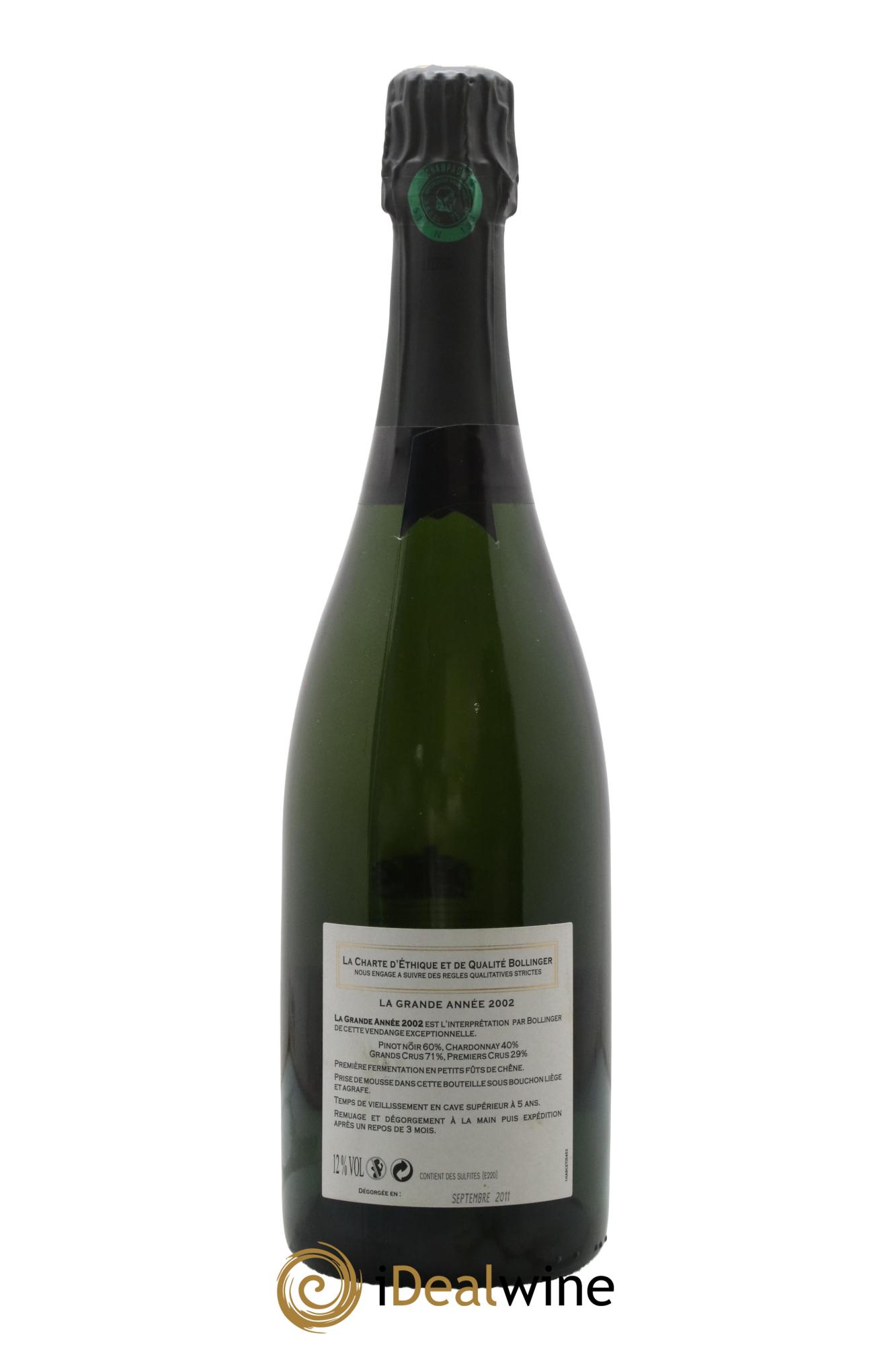 Grande Année Brut Bollinger 2002 - Lot of 1 bottle - 1