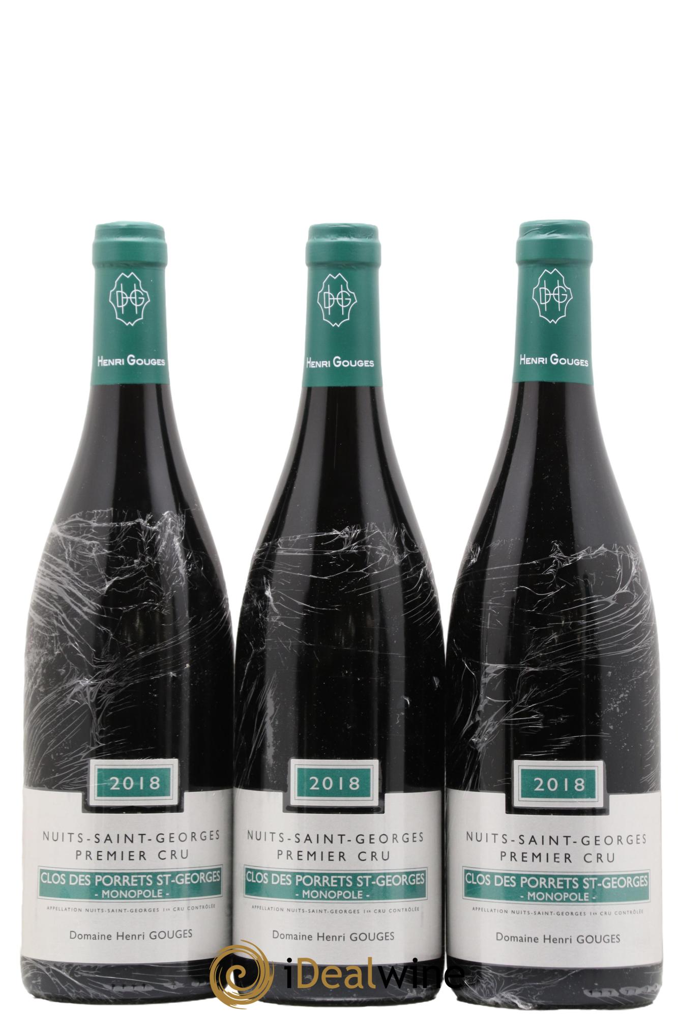 Nuits-Saint-Georges 1er Cru Clos des Porrets St Georges Henri Gouges 2018 - Lot de 3 bouteilles - 0