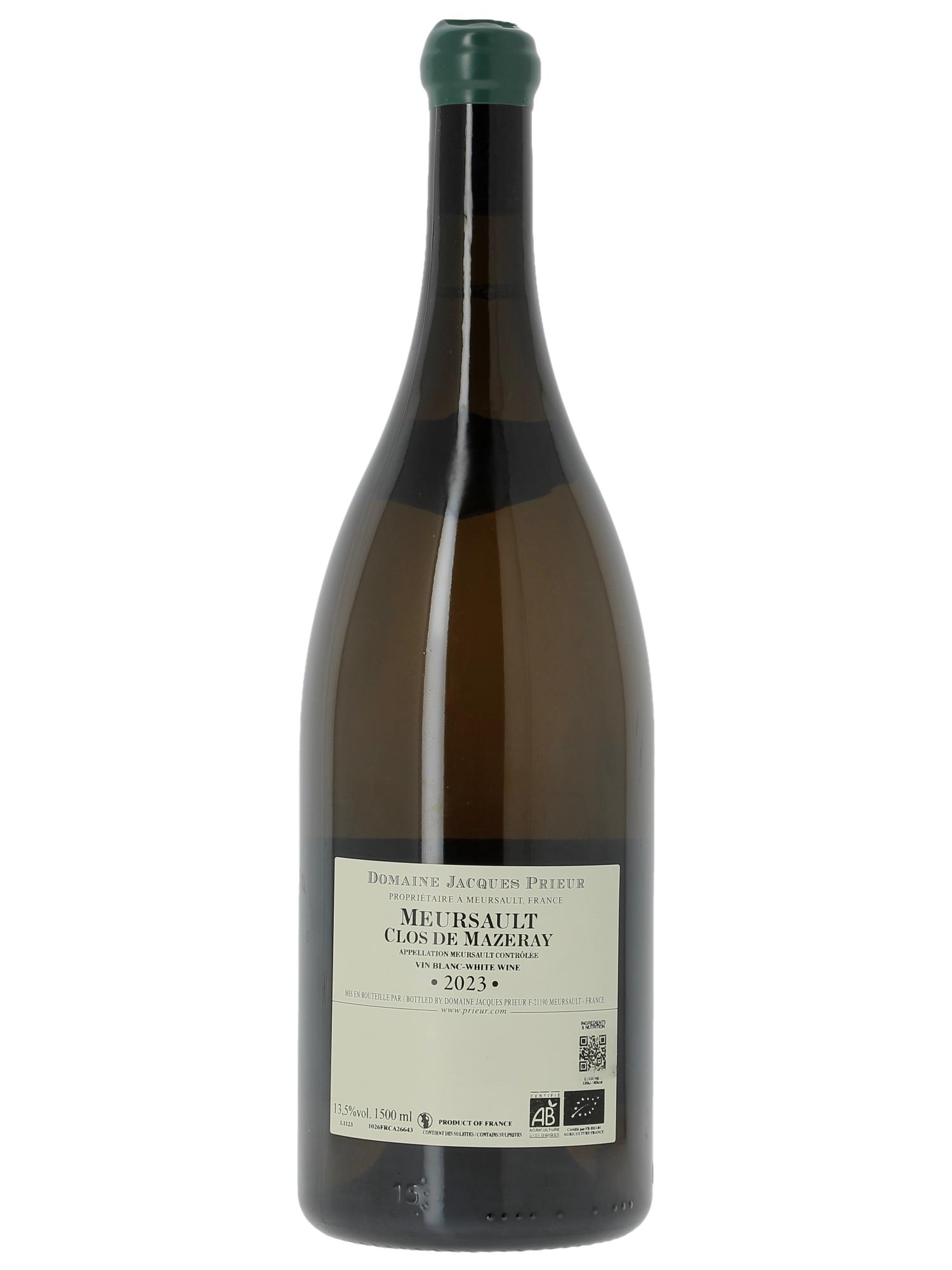 Meursault Clos de Mazeray Monopole Jacques Prieur (Domaine) 2023 - Lot de 1 magnum - 1