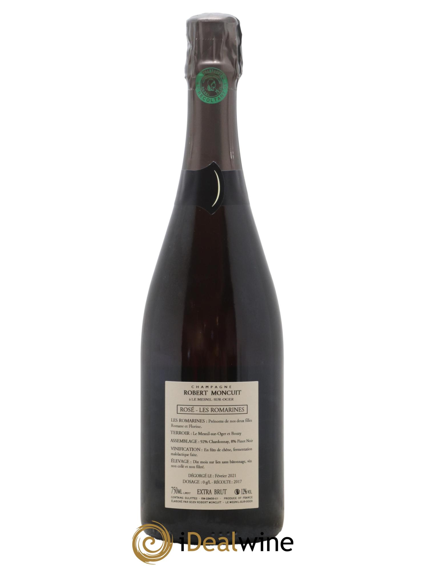 Champagne - Grand Cru Extra Brut Les Romarines Robert Moncuit 2017 - Lot de 1 bouteille - 1