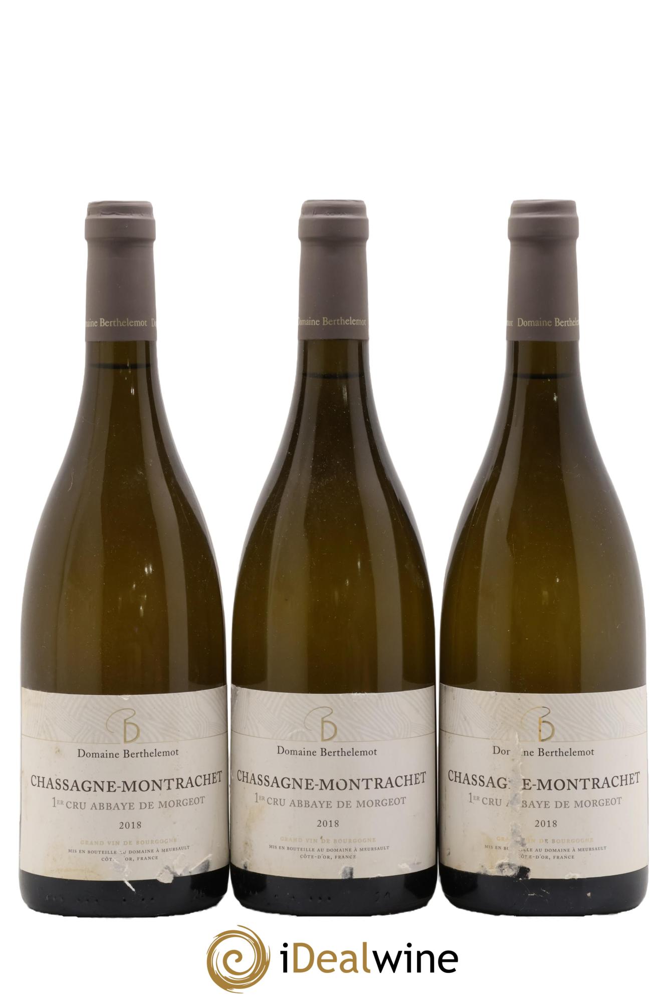 Chassagne-Montrachet 1er Cru Abbaye de Morgeot Berthelemot 2018 - Lot of 3 bottles - 0