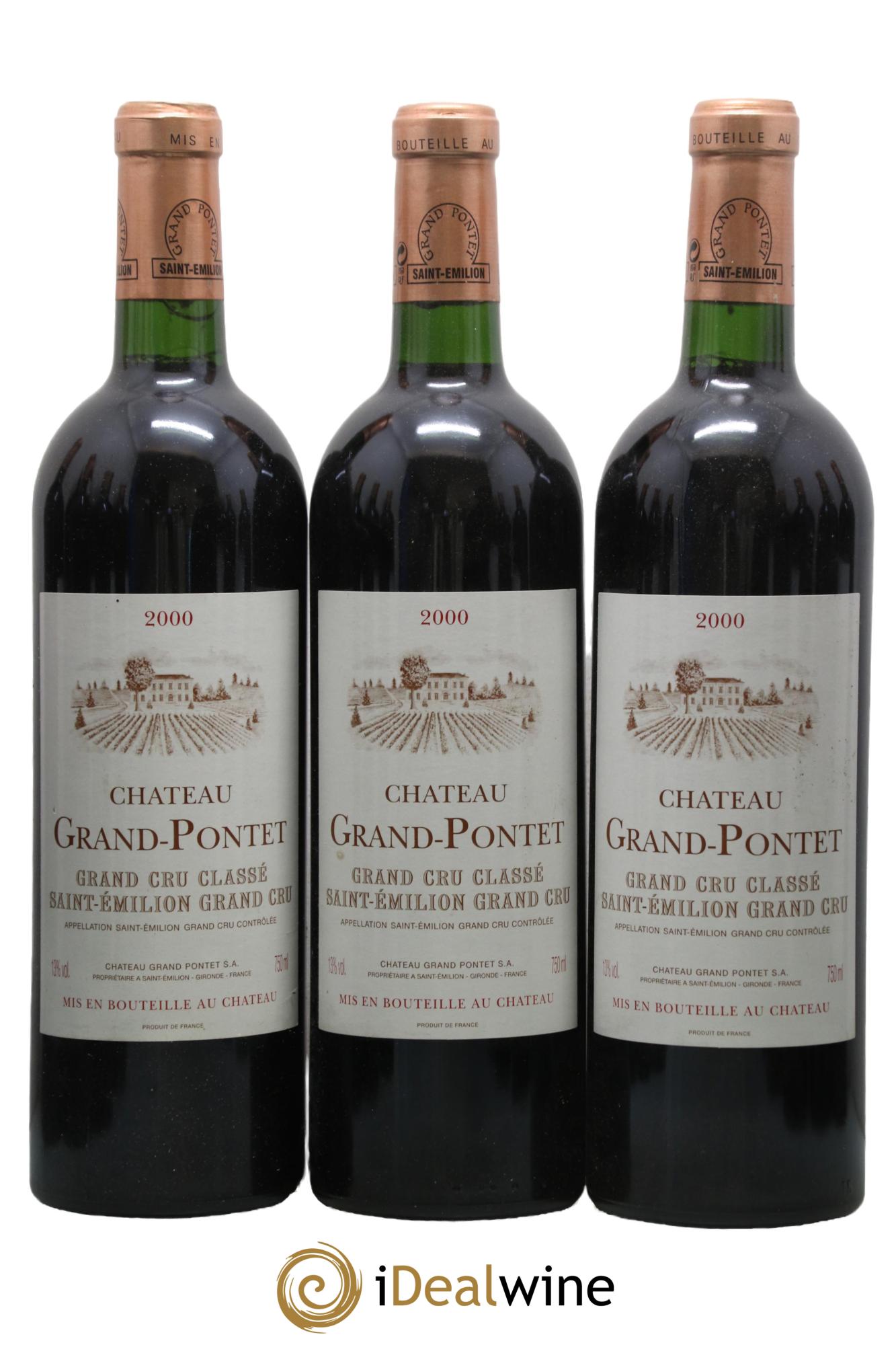 Château Grand Pontet Grand Cru Classé 2000 - Lot de 12 bouteilles - 1