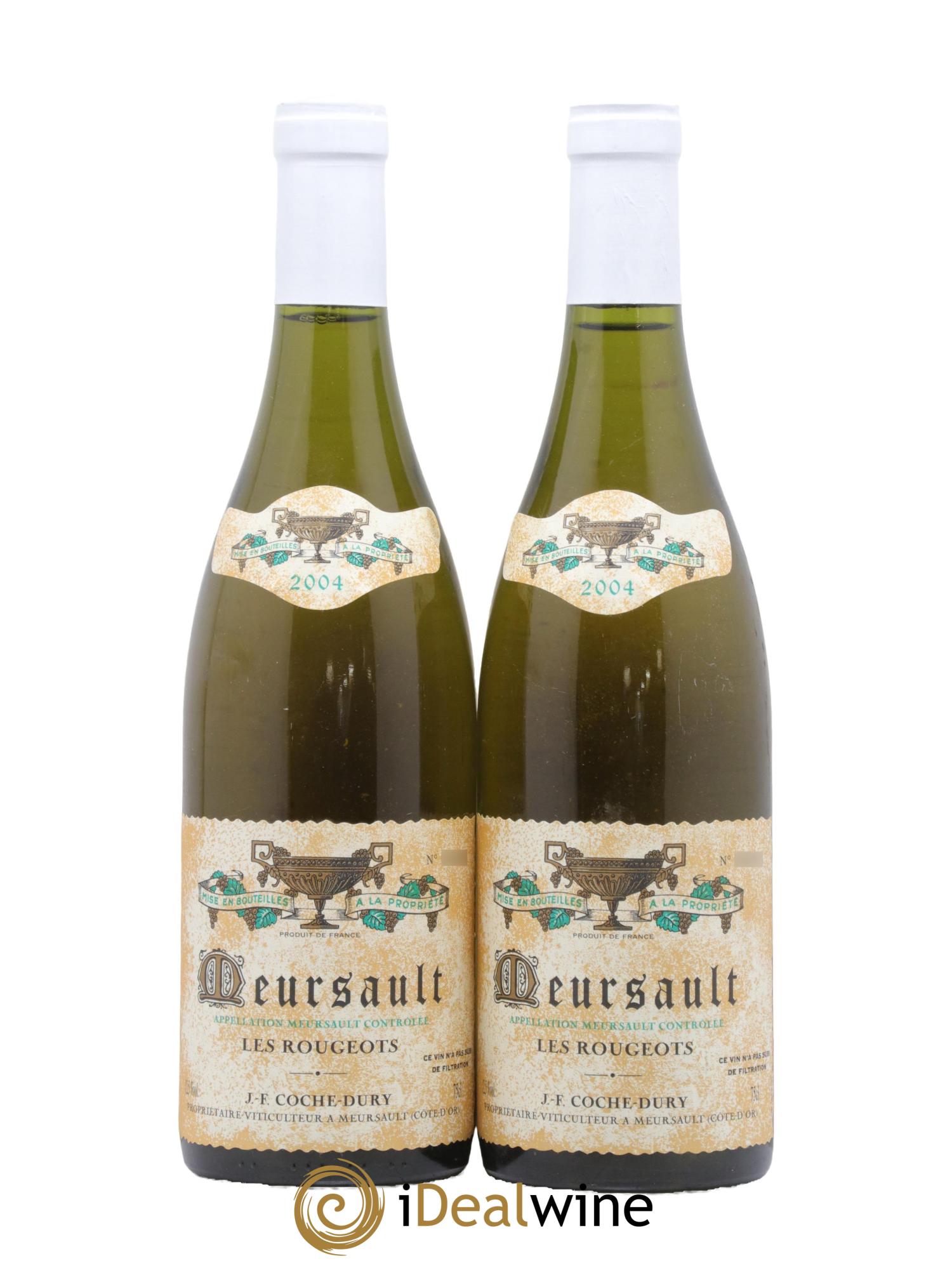Meursault Les Rougeots Coche Dury (Domaine) 2004 - Lot de 2 bouteilles - 0