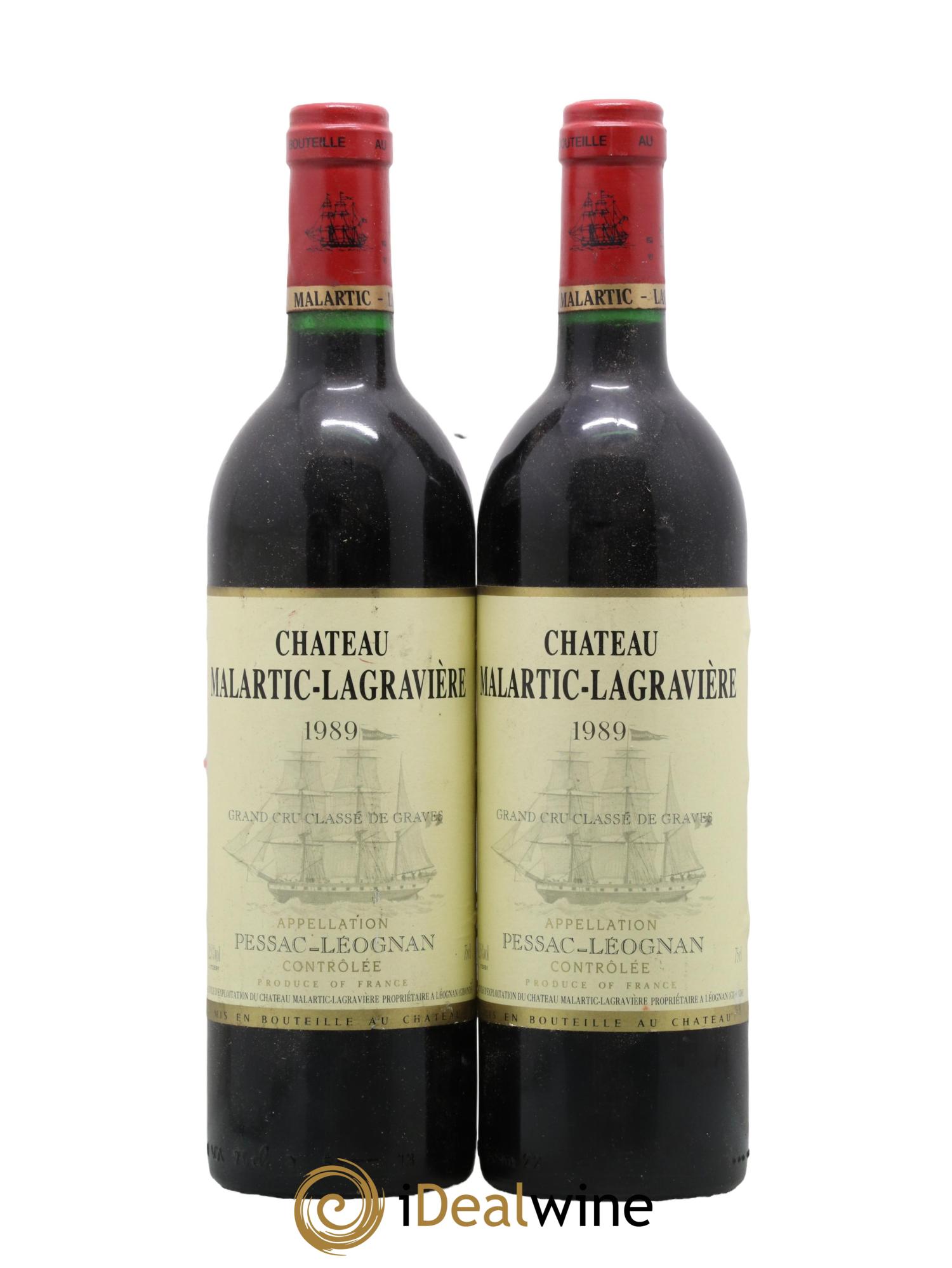 Château Malartic-Lagravière Cru Classé de Graves 1989 - Lot de 2 bouteilles - 0