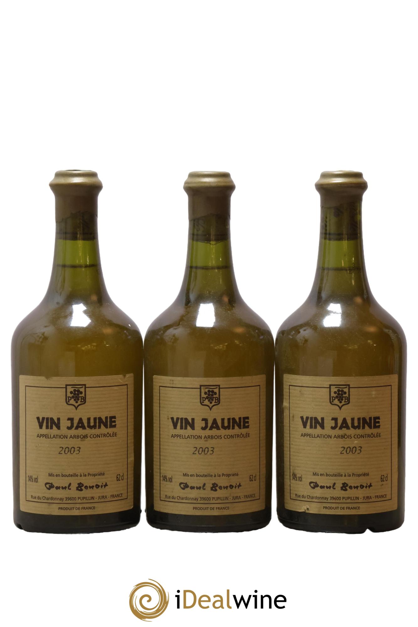 Arbois Vin Jaune Paul Benoît 2003 - Lot de 3 clavelins - 0