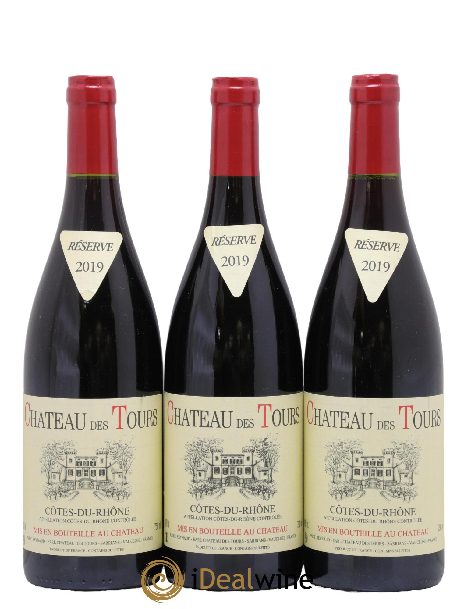 Côtes-du-Rhône Château des Tours Emmanuel Reynaud 2019 - Lot de 3 bouteilles - 0