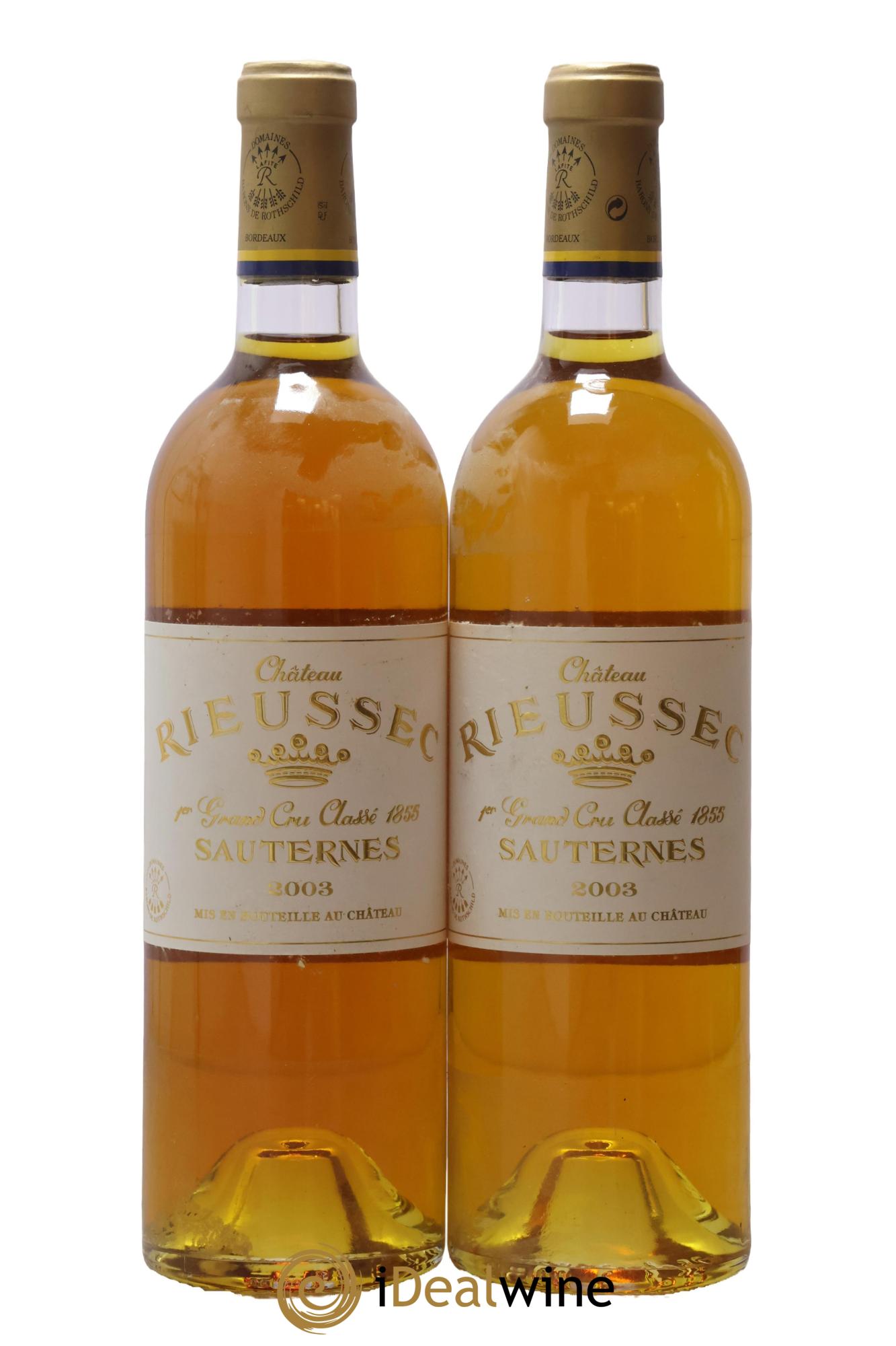Château Rieussec 1er Grand Cru Classé 2003 - Lot de 2 bouteilles - 0