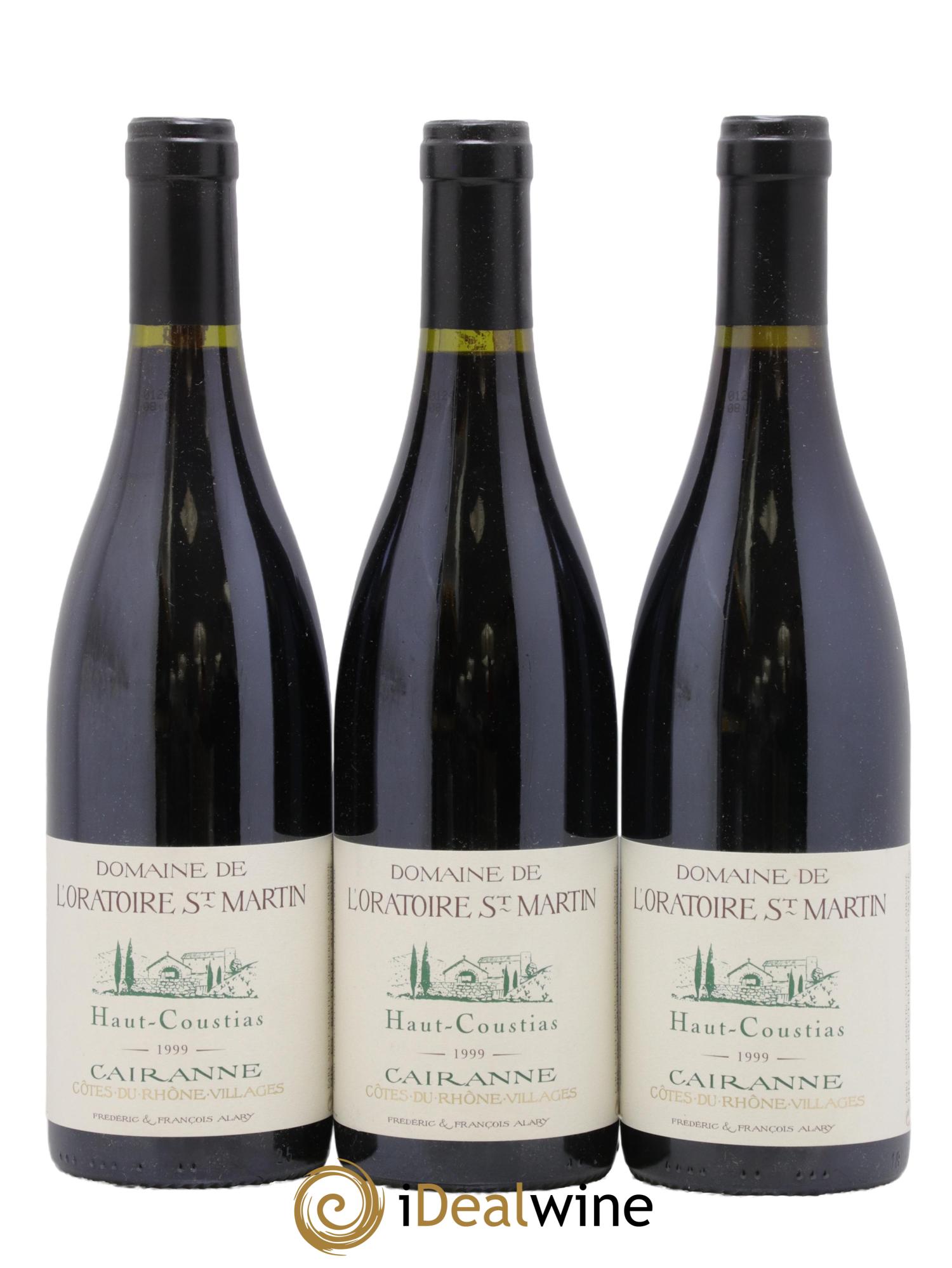 Cairanne Haut-Coustias Oratoire Saint-Martin - Frédéric et François Alary 1999 - Lot of 3 bottles - 0
