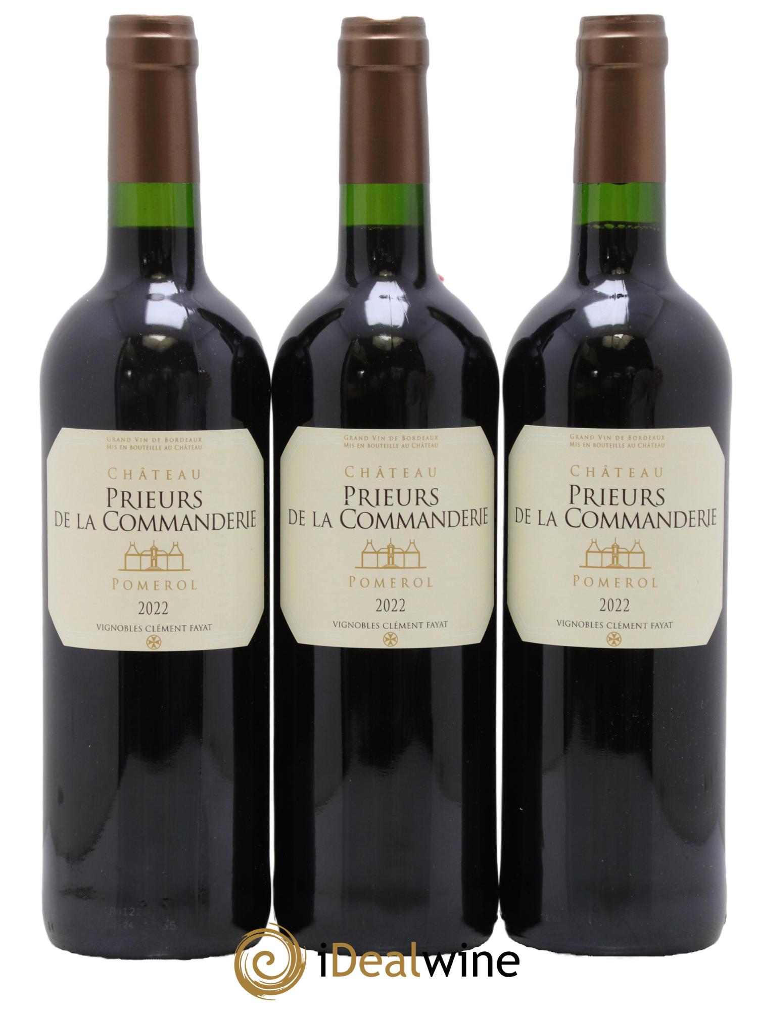 Pomerol Château Prieurs de la Commanderie 2022 - Lot de 3 bouteilles - 0
