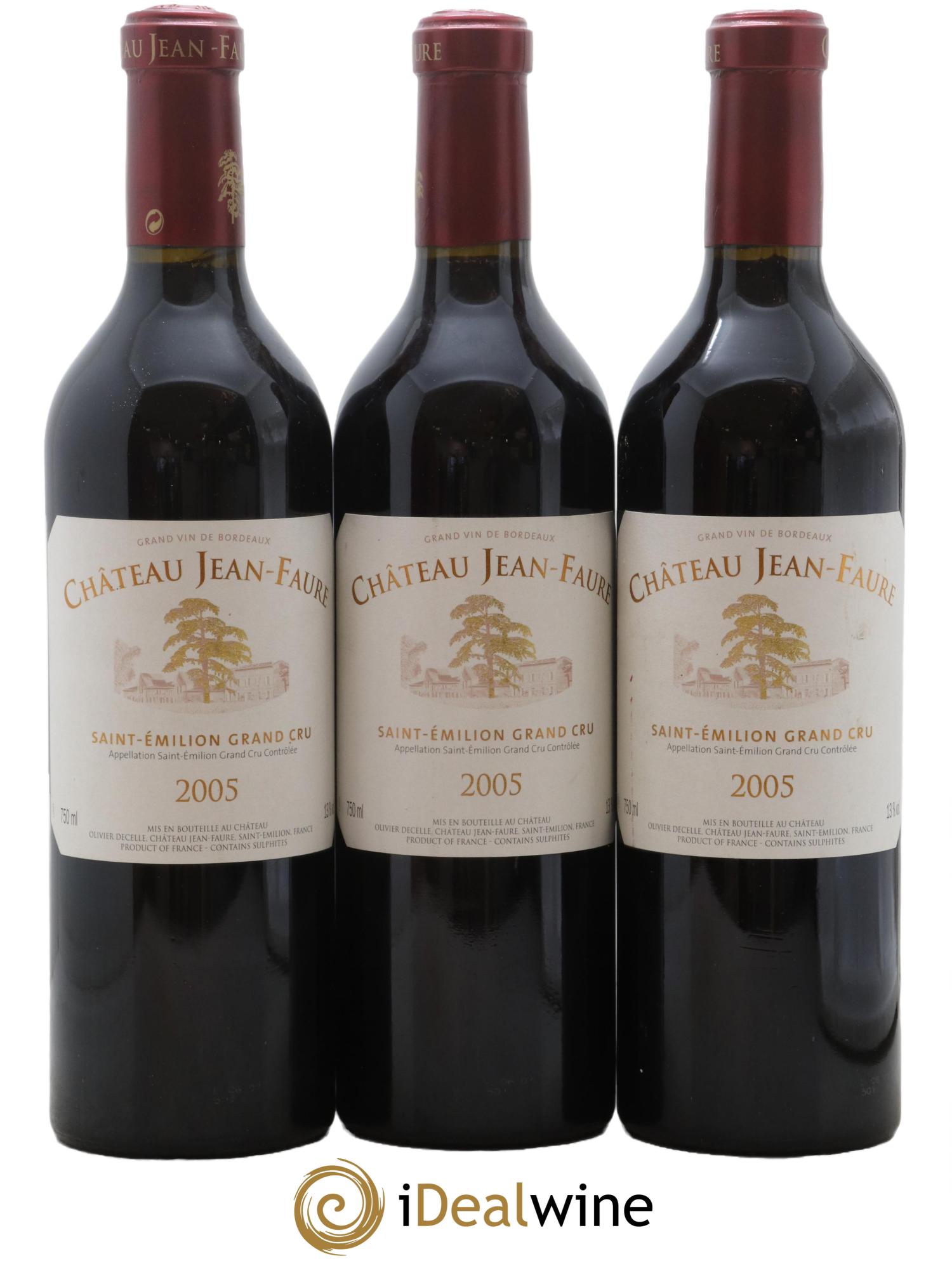 Château Jean Faure Grand Cru Classé 2005 - Lot de 3 bouteilles - 0