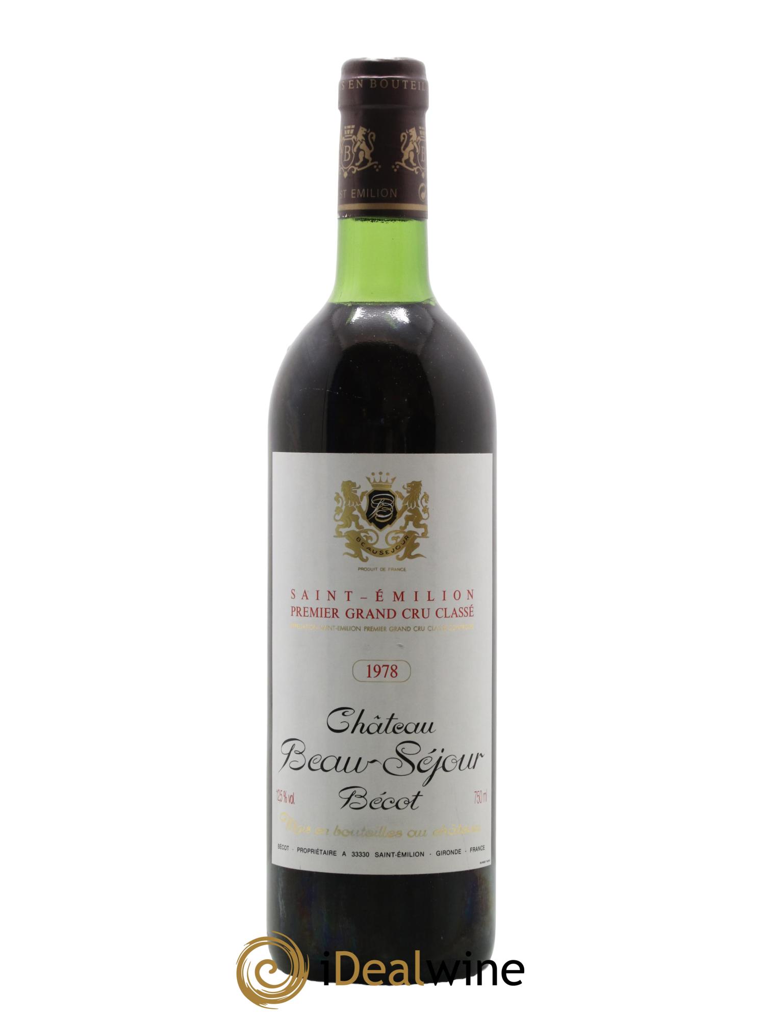 Château Beau-Séjour Bécot 1er Grand Cru Classé B 1978 - Lot de 1 bouteille - 0