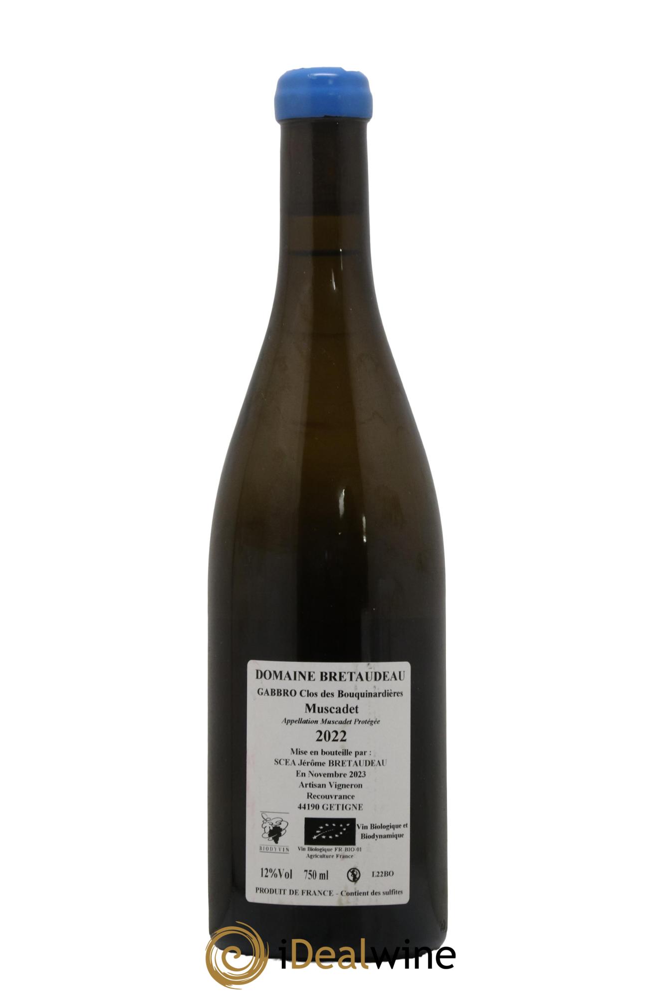 Muscadet-Sèvre-et-Maine Gabbro Jérôme Bretaudeau - Domaine de Bellevue 2022 - Lot de 1 bouteille - 1