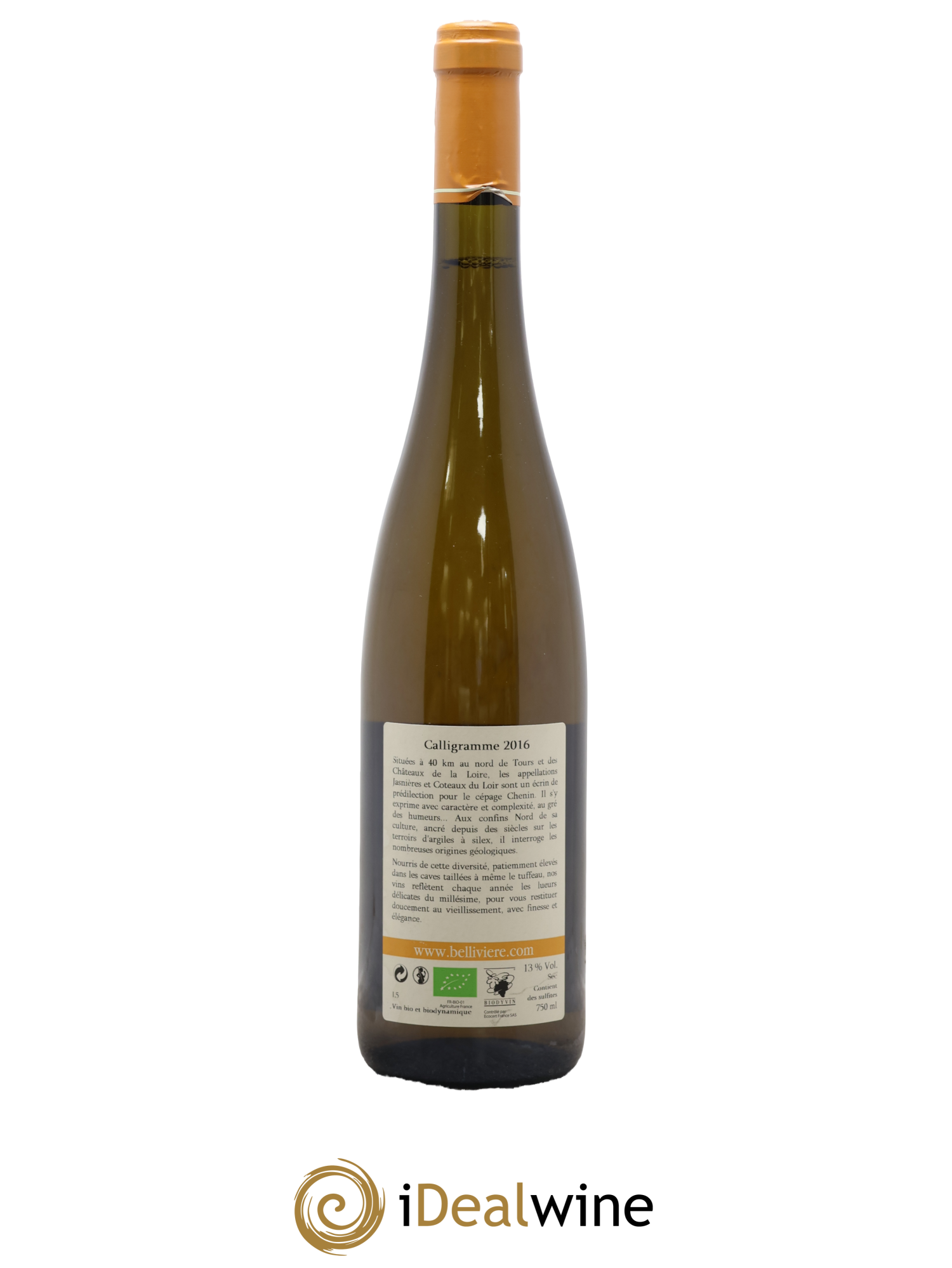 Jasnières Calligramme Domaine de Bellivière 2016 - Lot de 1 bouteille - 1