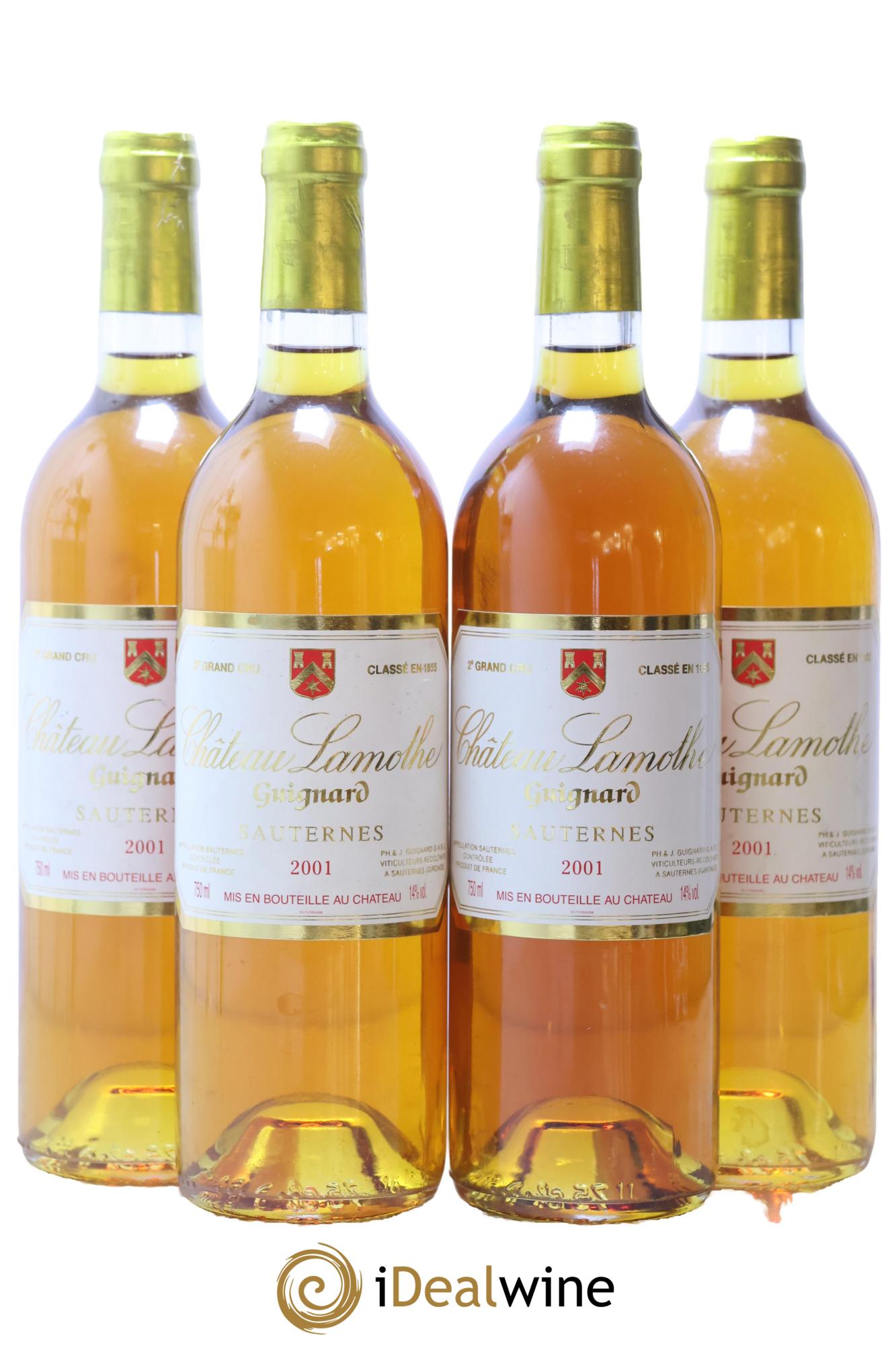 Château Lamothe Guignard 2ème Grand Cru Classé 2001 - Lotto di 4 bottiglie - 0