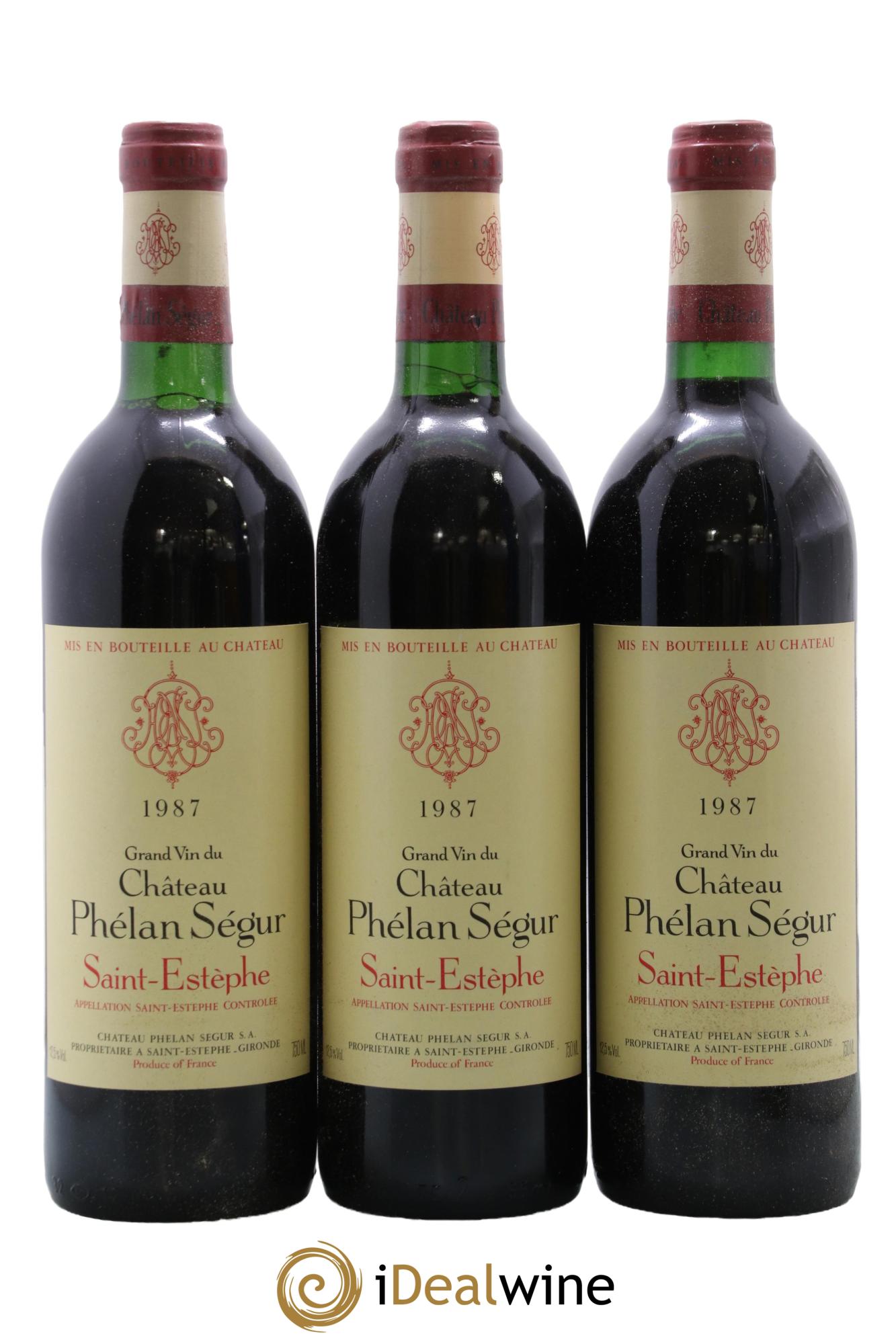 Château Phélan Ségur 1987 - Lot de 3 bouteilles - 0