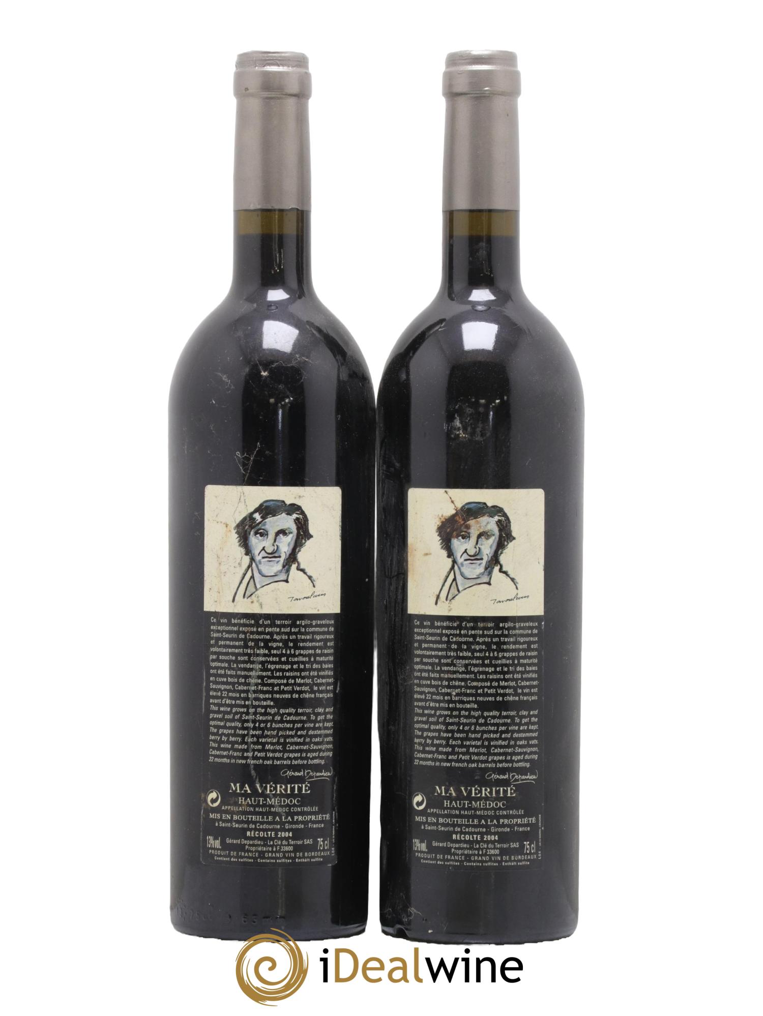 Haut Médoc Ma Vérité Gérard Depardieu 2004 - Lot of 2 bottles - 1