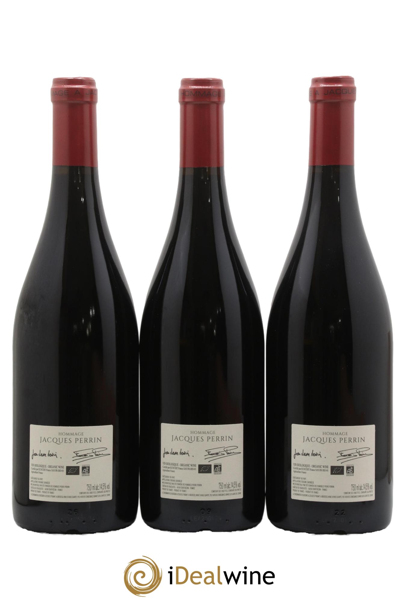 Châteauneuf-du-Pape Château de Beaucastel Hommage à Jacques Perrin Famille Perrin 2021 - Lot de 3 bouteilles - 1
