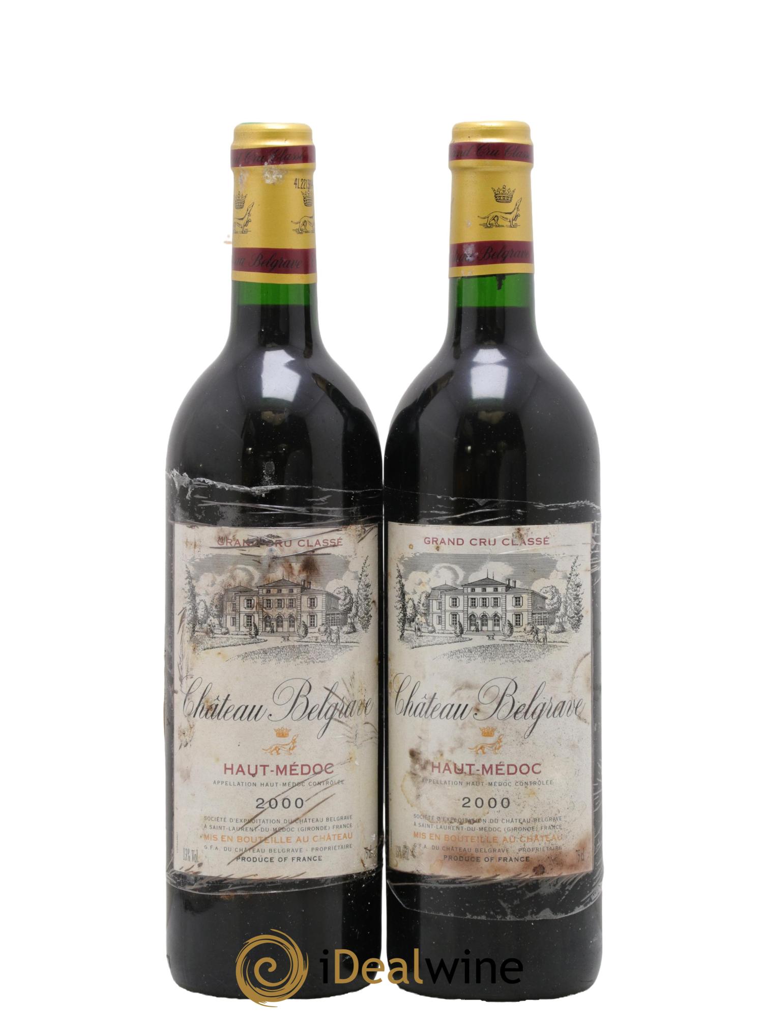 Château Belgrave 5ème Grand Cru Classé 2000 - Lot of 2 bottles - 0
