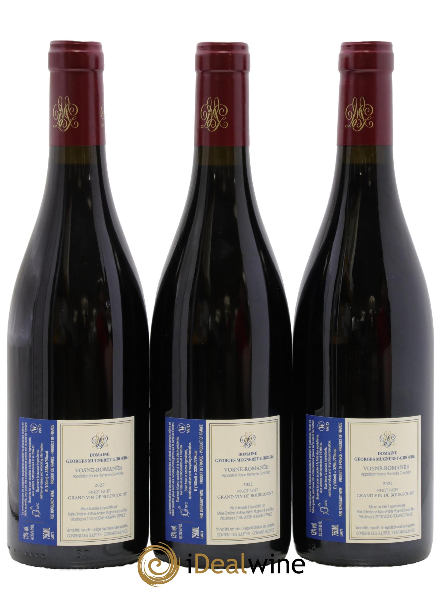 Vosne-Romanée Mugneret-Gibourg (Domaine) 2022 - Lot de 3 bouteilles - 1