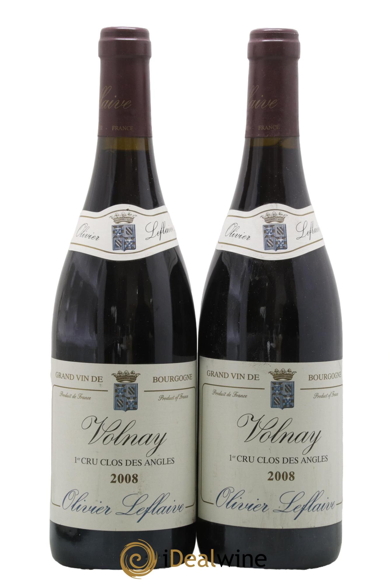 Volnay 1er Cru Clos des Angles Olivier Leflaive 2008 - Lot de 2 bouteilles - 0