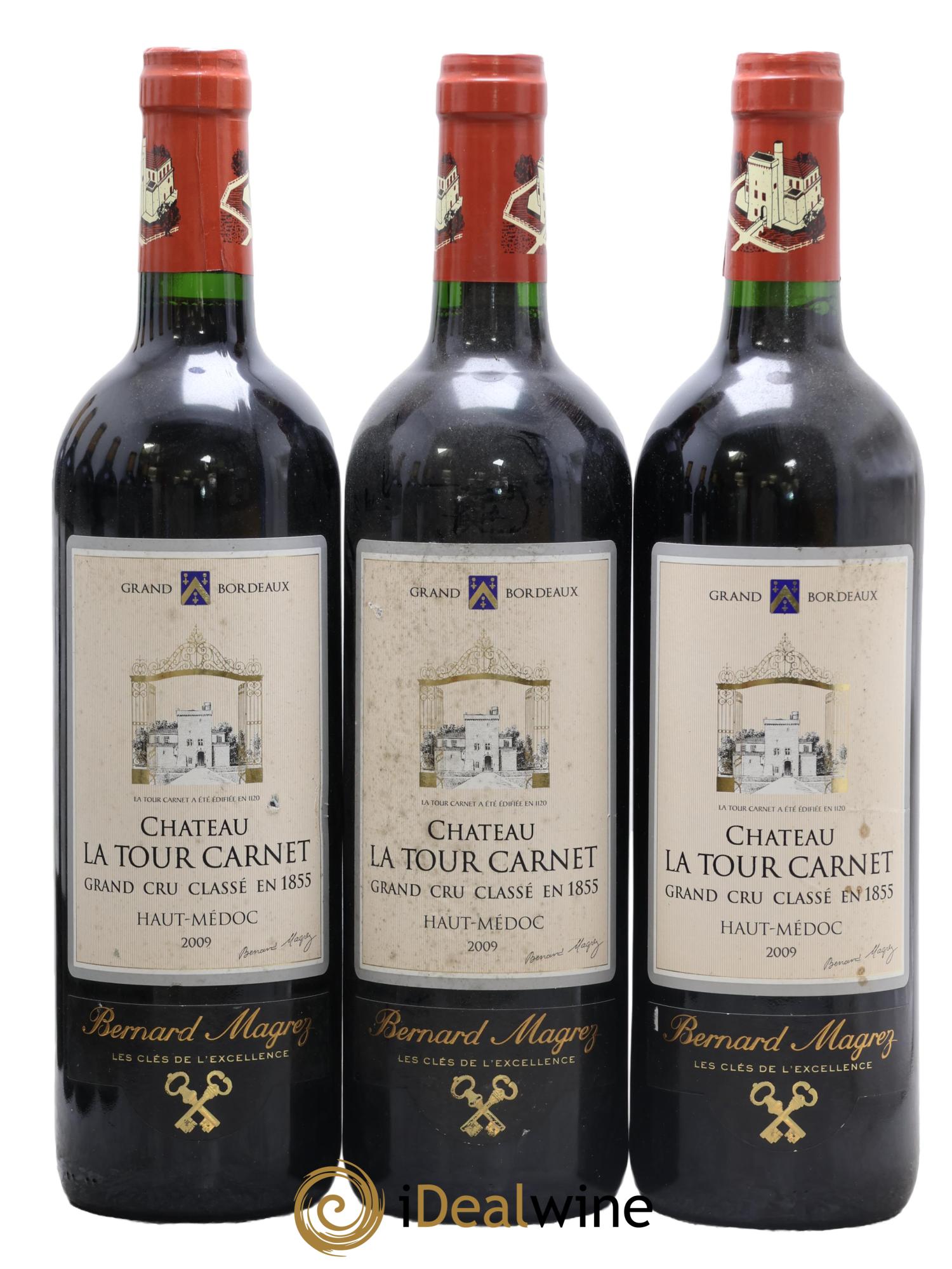 Château la Tour Carnet 4ème Grand Cru Classé 2009 - Lot de 3 bouteilles - 0
